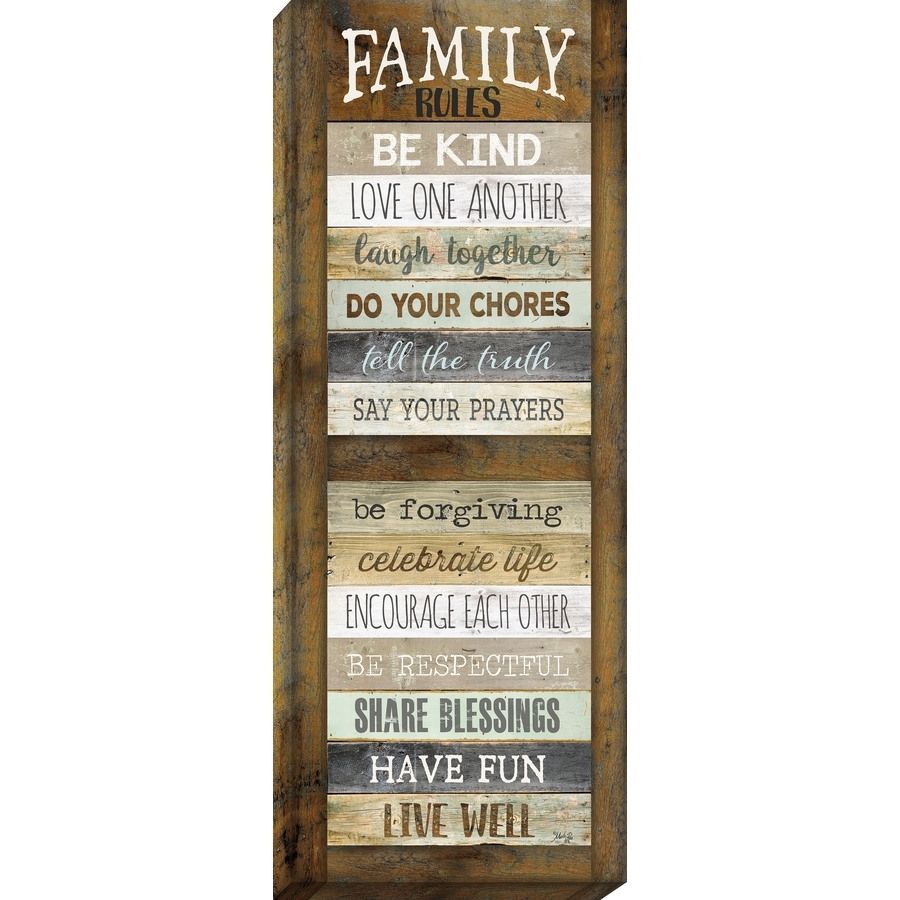 Shop Family Rules Print On Canvas At Lowes For Family Rules Wall Art (Photo 12 of 20)