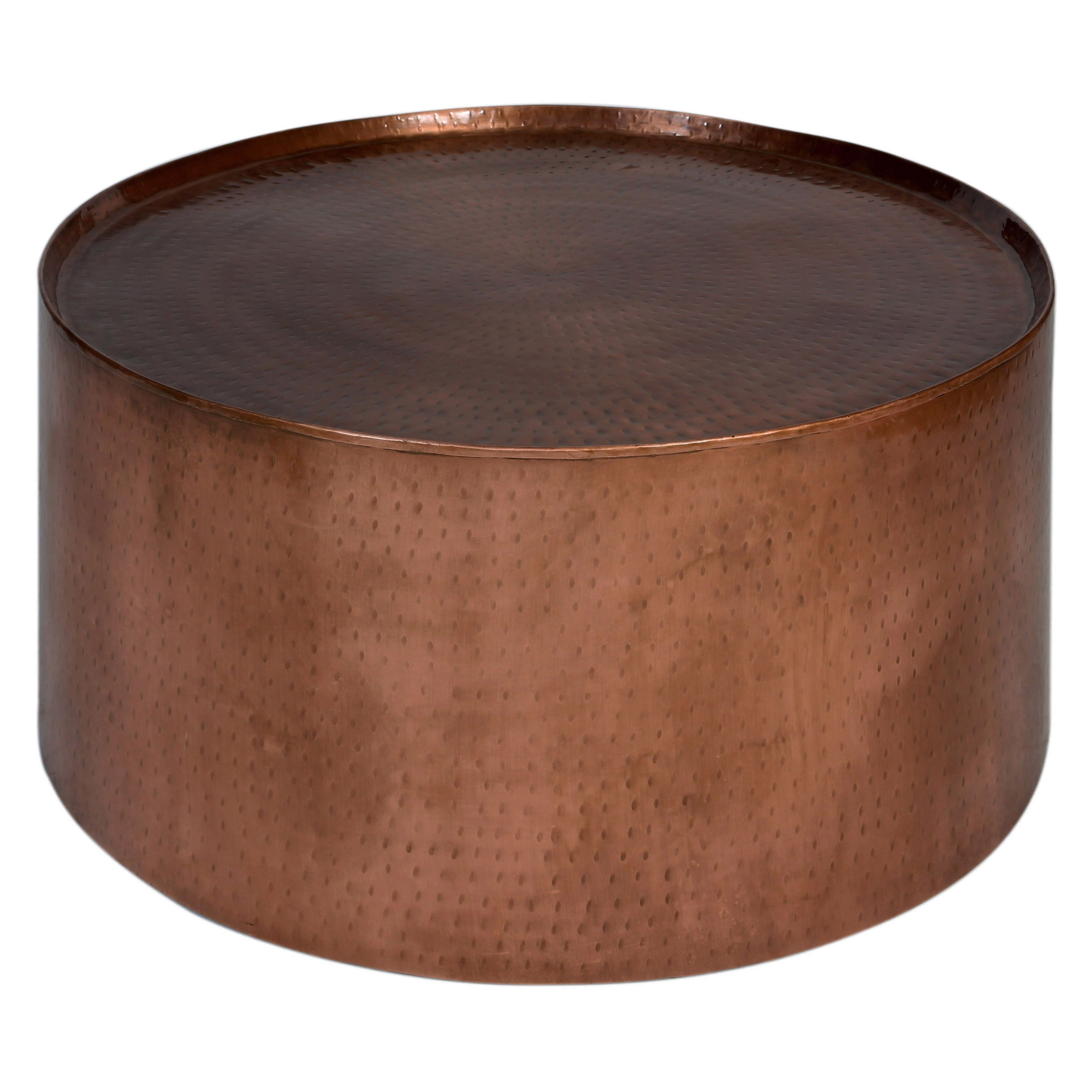 Shop Handmade Wanderloot Rotonde Hammered Copper Metal Industrial Regarding Cuff Hammered Gold Coffee Tables (View 30 of 30)