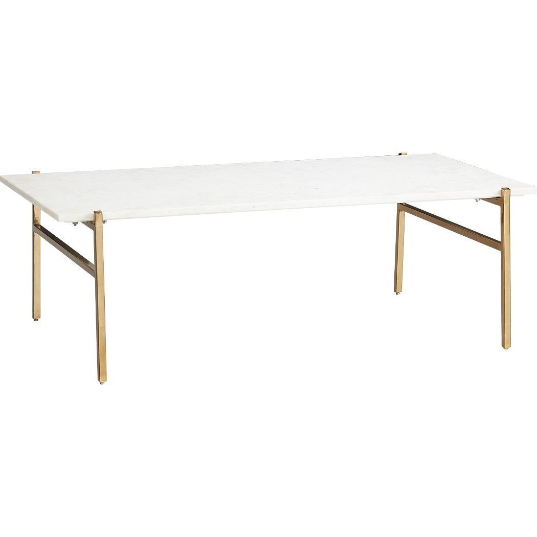 Shop Slab Marble Coffee Table With Brass Base. Modern Fusion Of Regarding Slab Large Marble Coffee Tables With Brass Base (Photo 3 of 30)