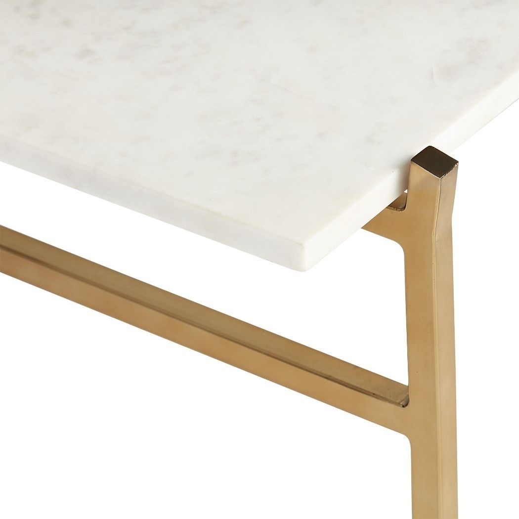 Shop Slab Marble Coffee Table With Brass Base (View 30 of 30)