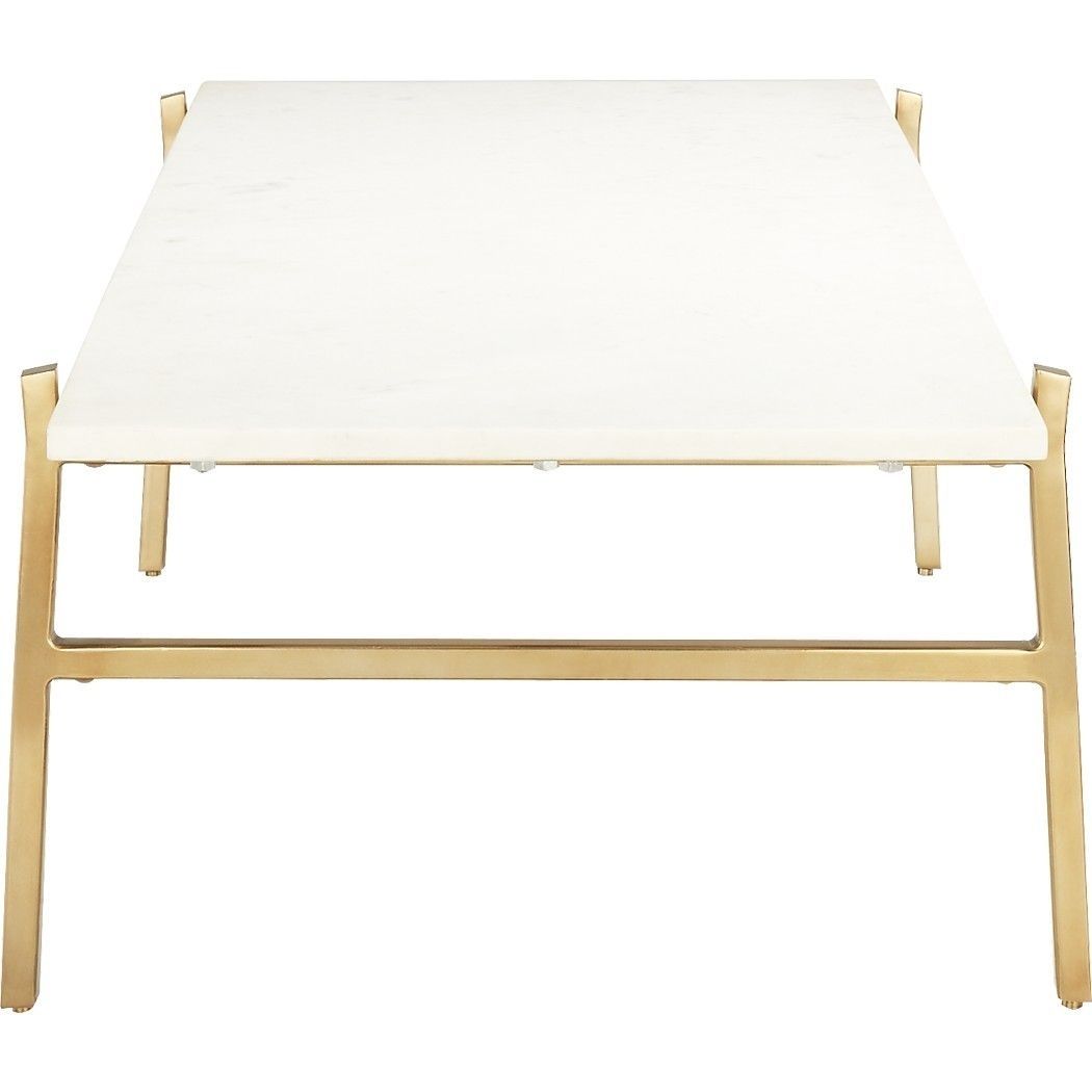 Shop Slab Small Marble Coffee Table With Brass Base (View 16 of 30)