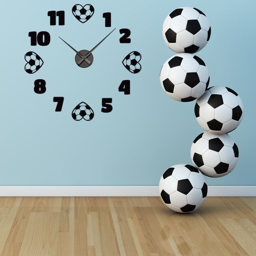Shop Soccer Wall Clock Vinyl Decor Wall Art – On Sale – Free Pertaining To Soccer Wall Art (View 8 of 20)