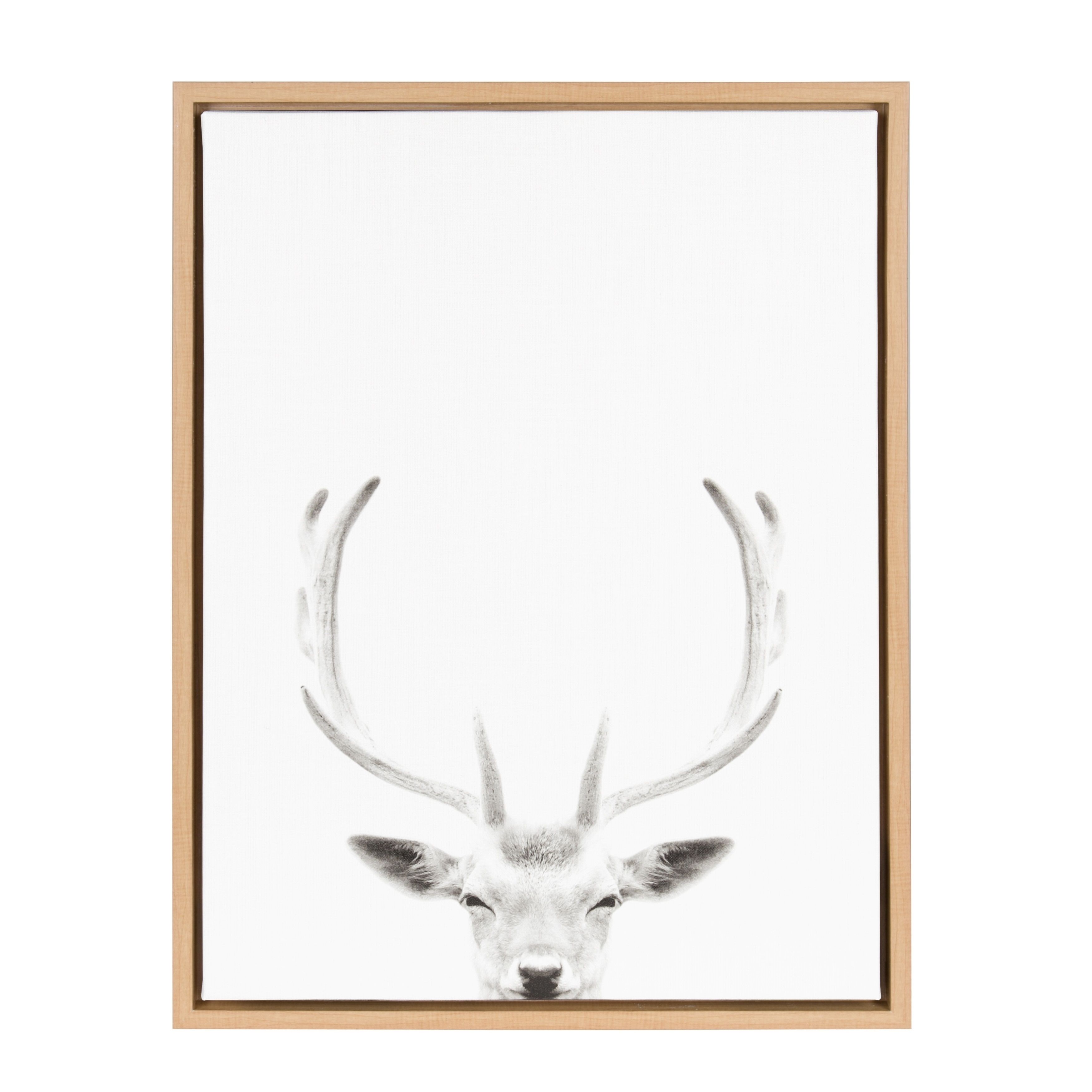 Shop Sylvie Deer Portrait 18x24 Natural Framed Canvas Wall Art – On Within Deer Canvas Wall Art (View 11 of 20)