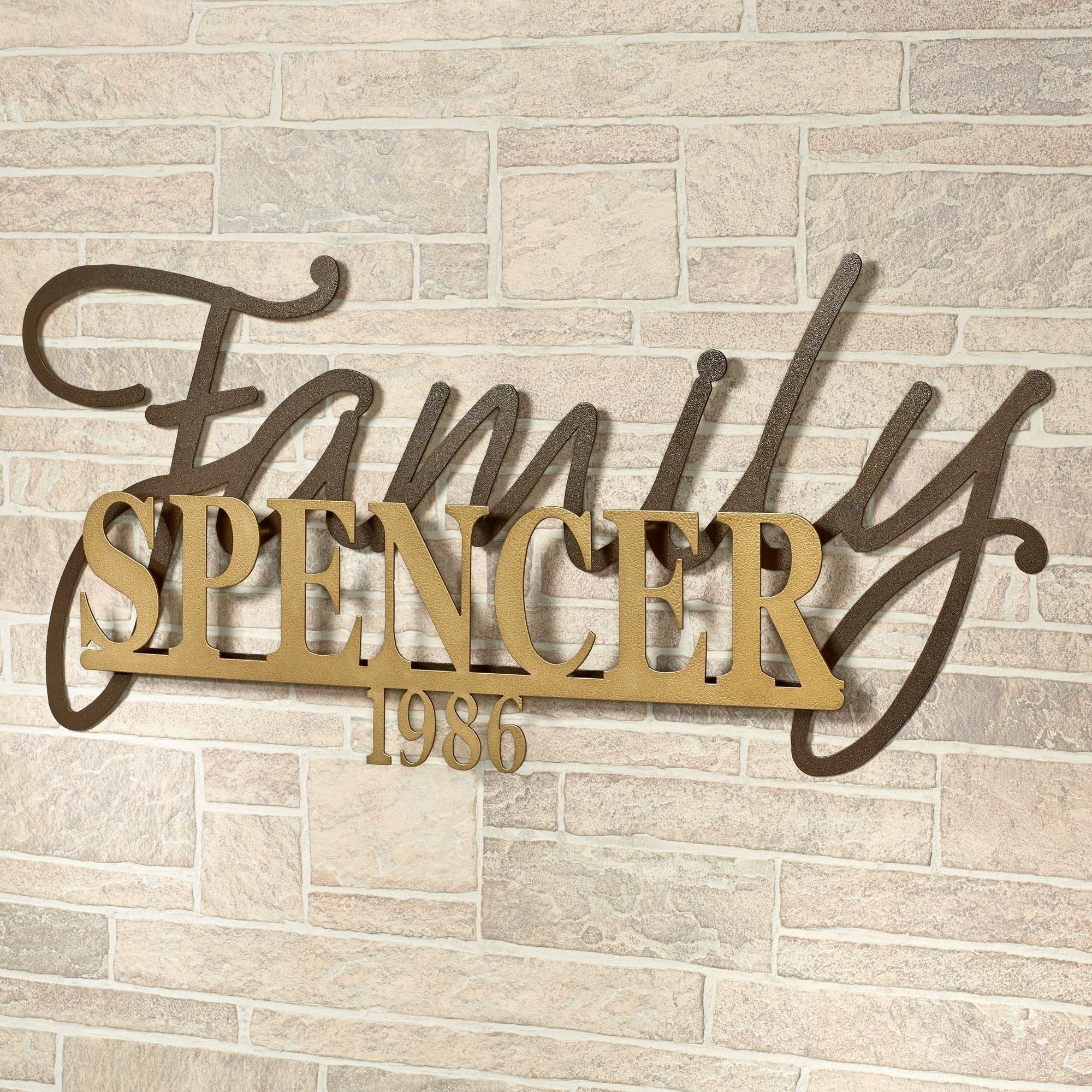 Signature Established Year Personalized Metal Wall Art Sign Intended For Family Metal Wall Art (View 2 of 20)