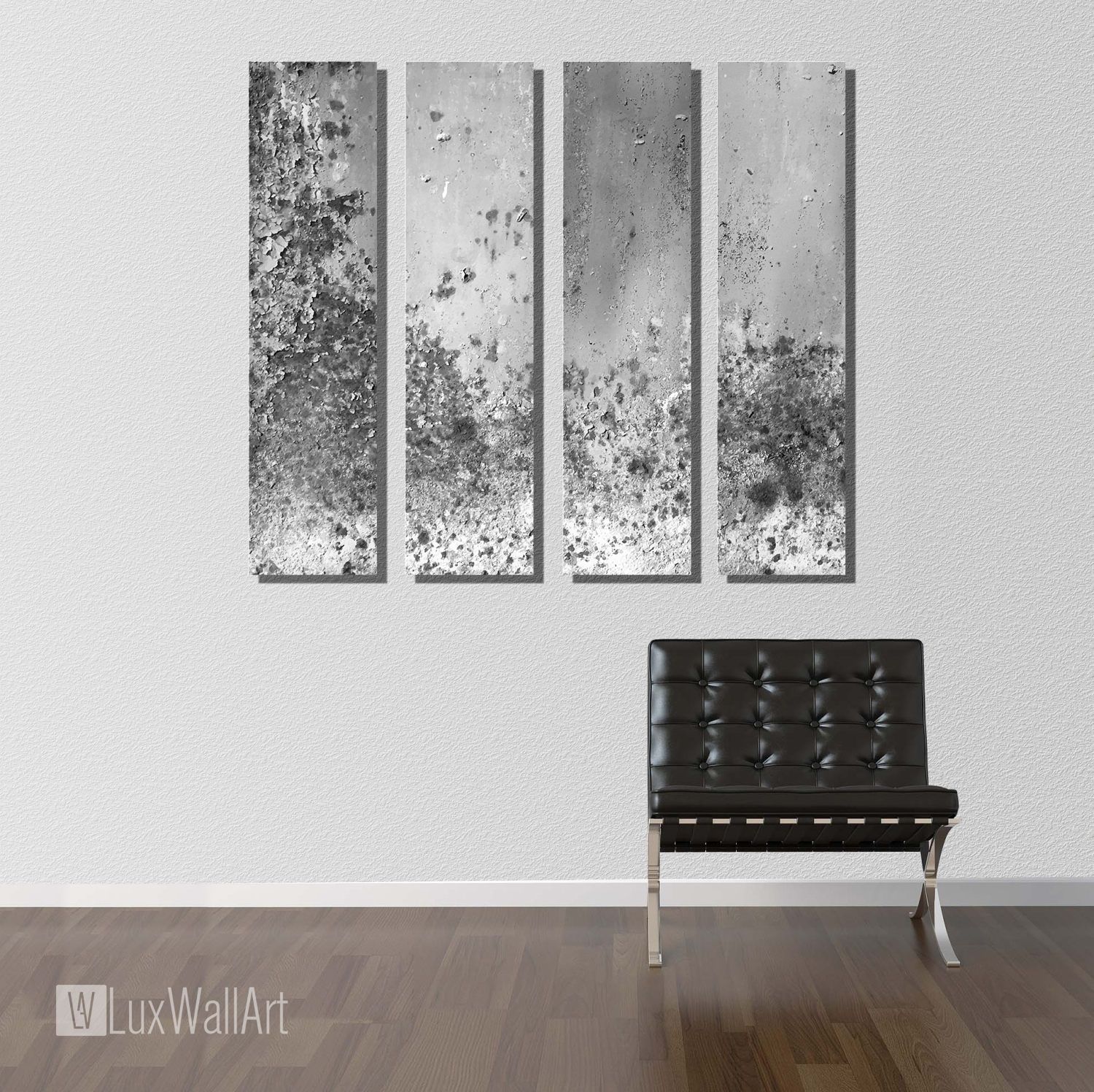 Silver Large Vertical Thin Panel Metal Abstract Wall Art Pertaining To Vertical Wall Art (Photo 2 of 20)