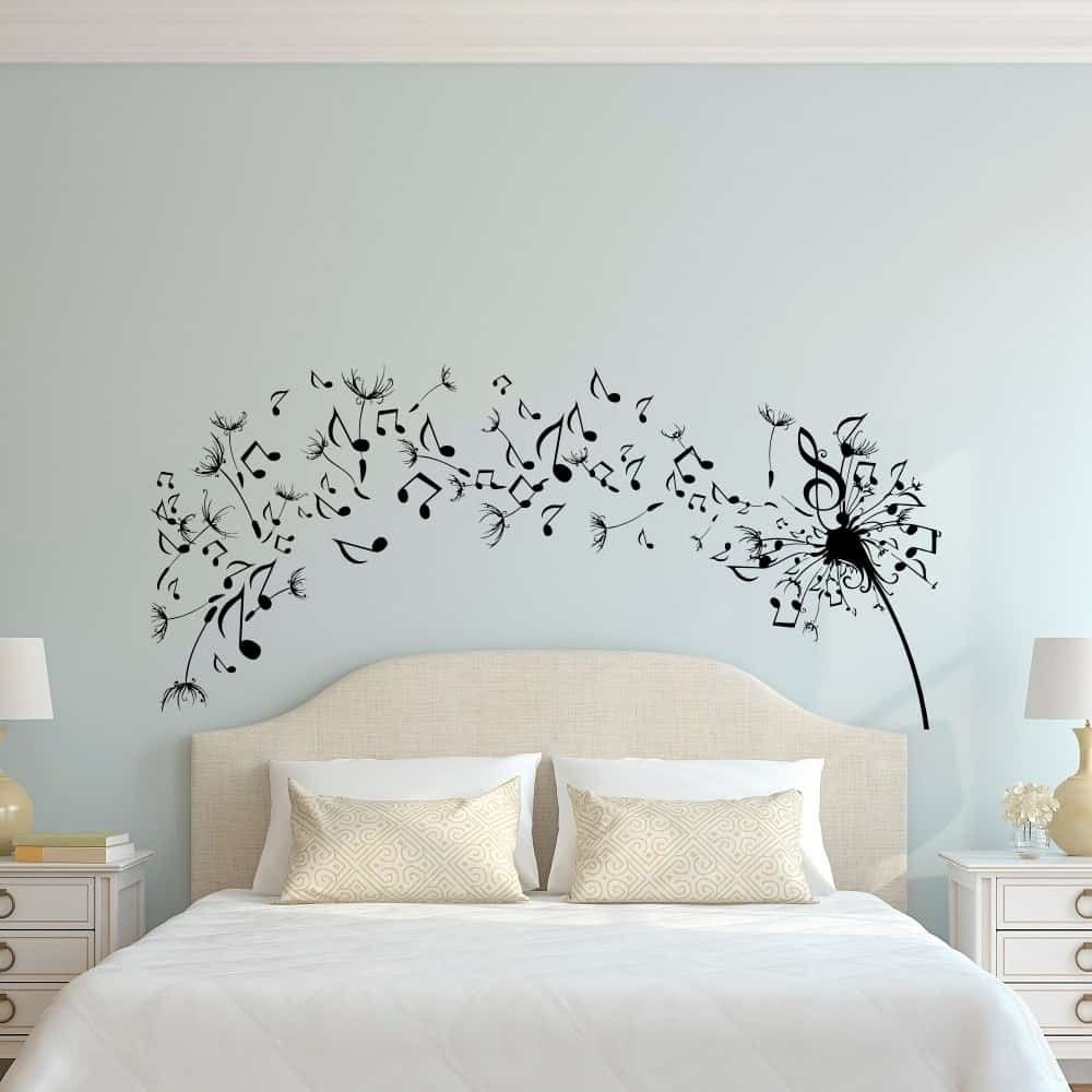 Simple Dandelion Wall Art Decal For Bedroom Design – Home Decor Within Wall Art For Bedroom (View 18 of 20)