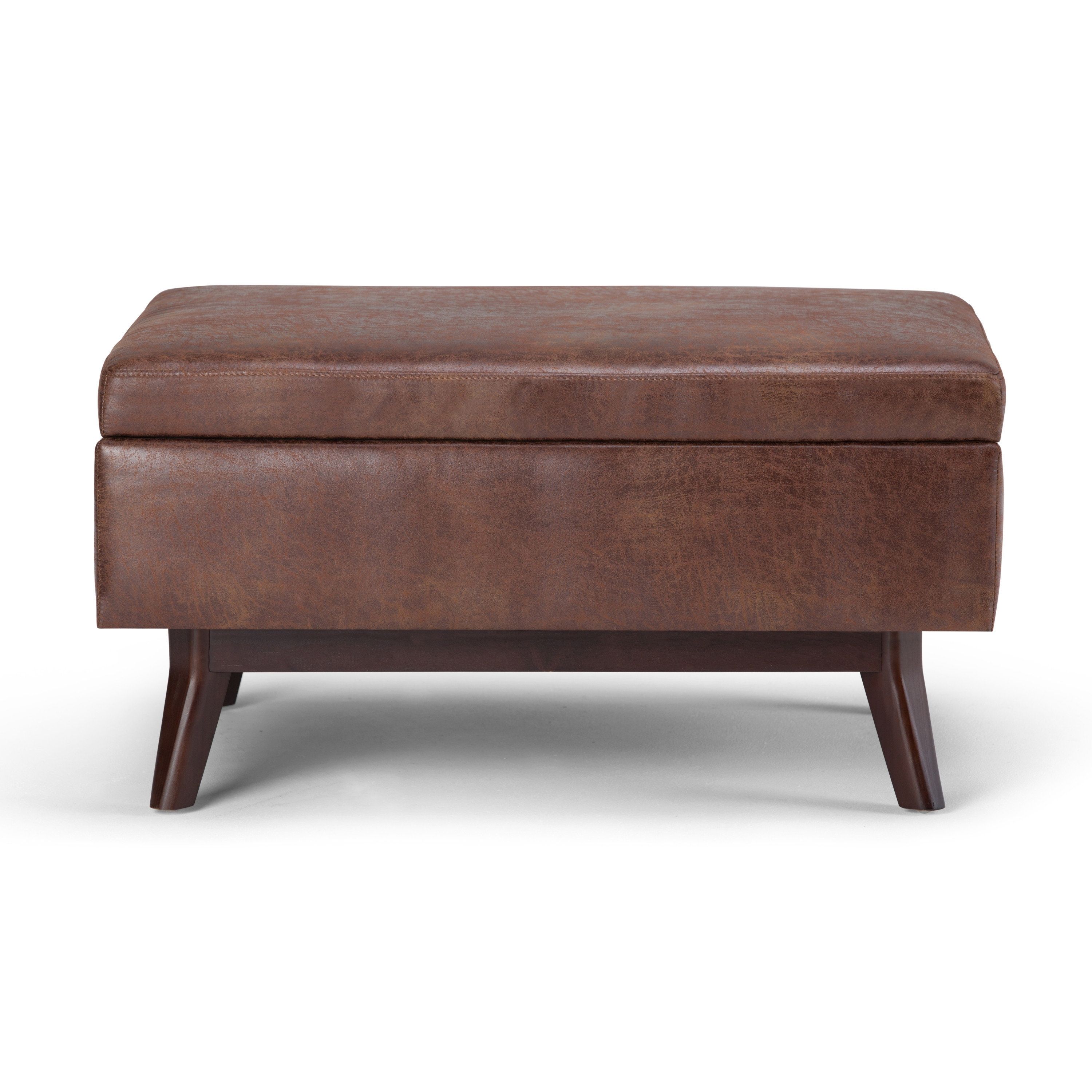 Simpli Home Owen Storage Ottoman & Reviews | Wayfair Throughout Mill Large Leather Coffee Tables (View 30 of 30)