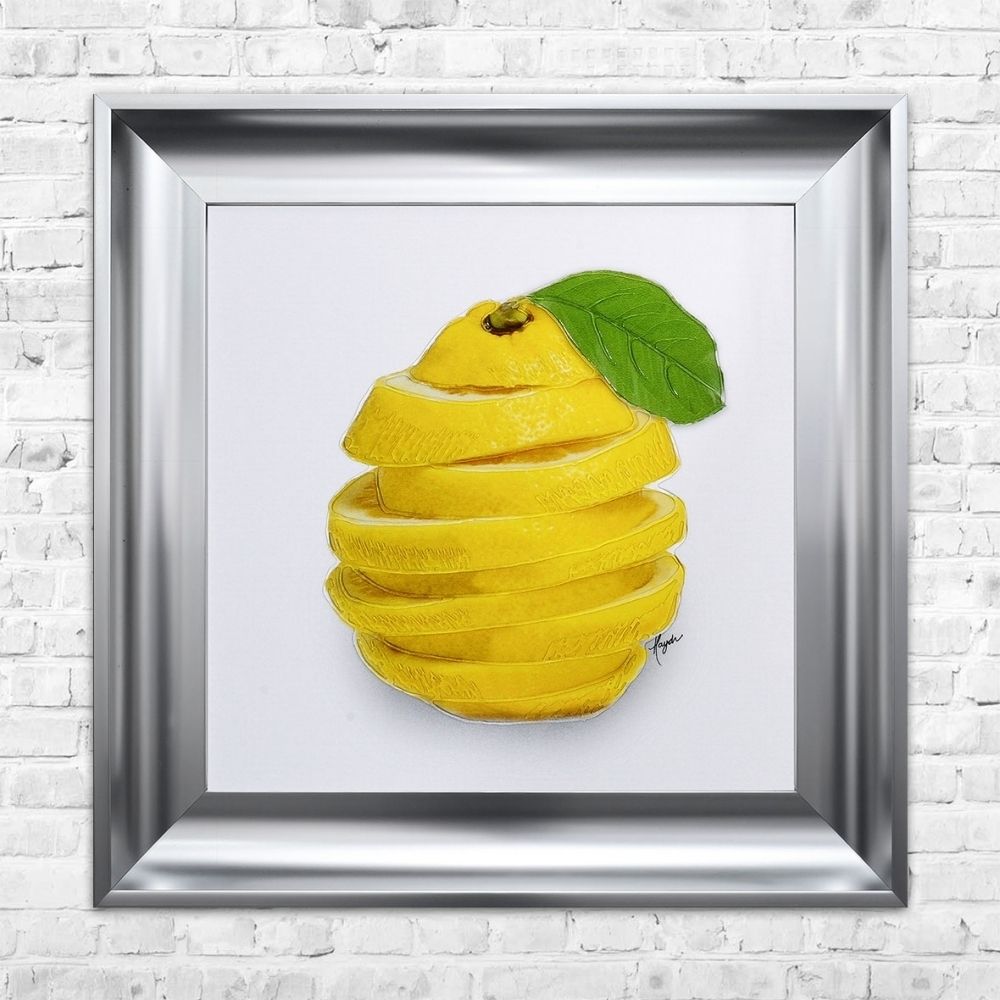 Sliced Lemon Wall Art | 55cm X 55cm Regarding Lemon Wall Art (Photo 4 of 20)