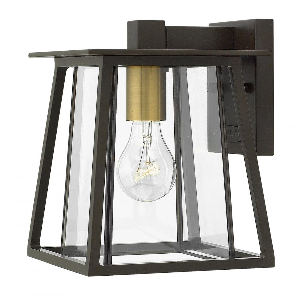 Small Traditional Dark Bronze Outdoor Wall Lantern With Clear Glass Intended For Outdoor Bronze Lanterns (Photo 12 of 20)