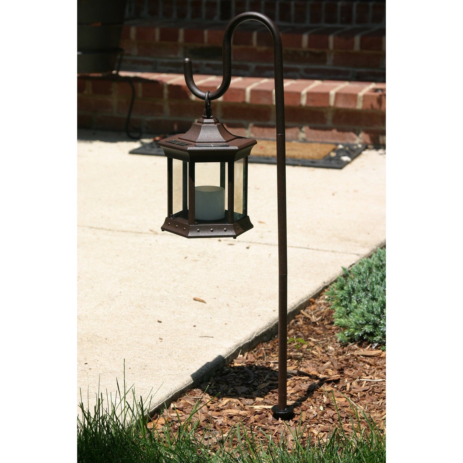 Solar Lantern With Shepherd's Hook – Walmart Pertaining To Outdoor Standing Lanterns (View 11 of 20)