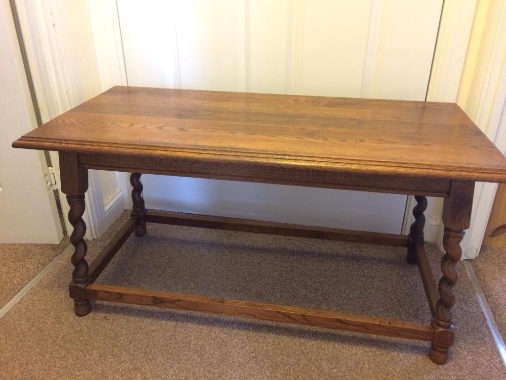 Solid Oak Antique Barley Twist Coffee Side Table | In Bishops Cleeve Intended For Barley Twist Coffee Tables (View 21 of 30)