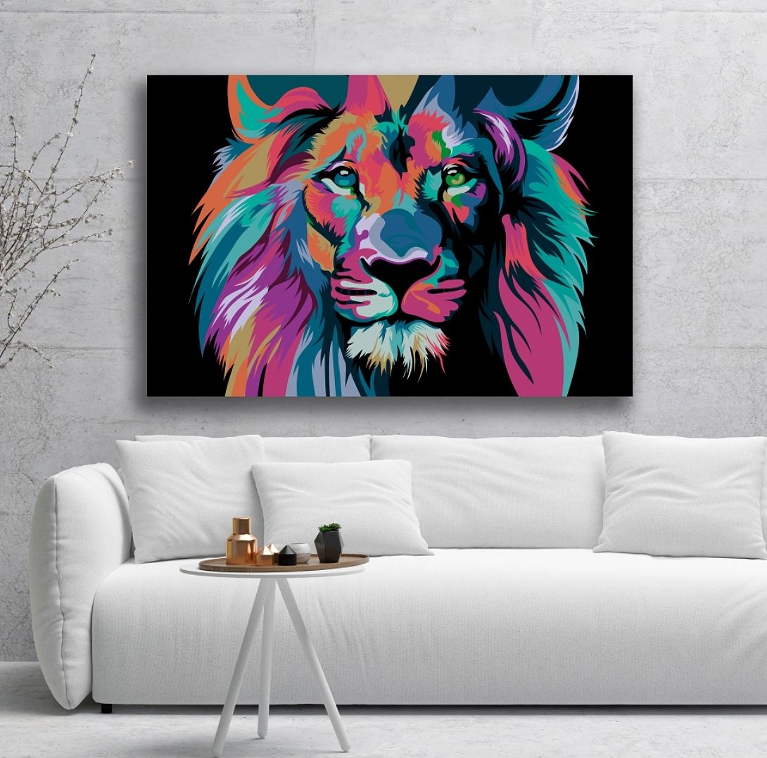 Sound Absorbing Wall Art  Lion | Canvasbutik In Lion Wall Art (Photo 10 of 20)