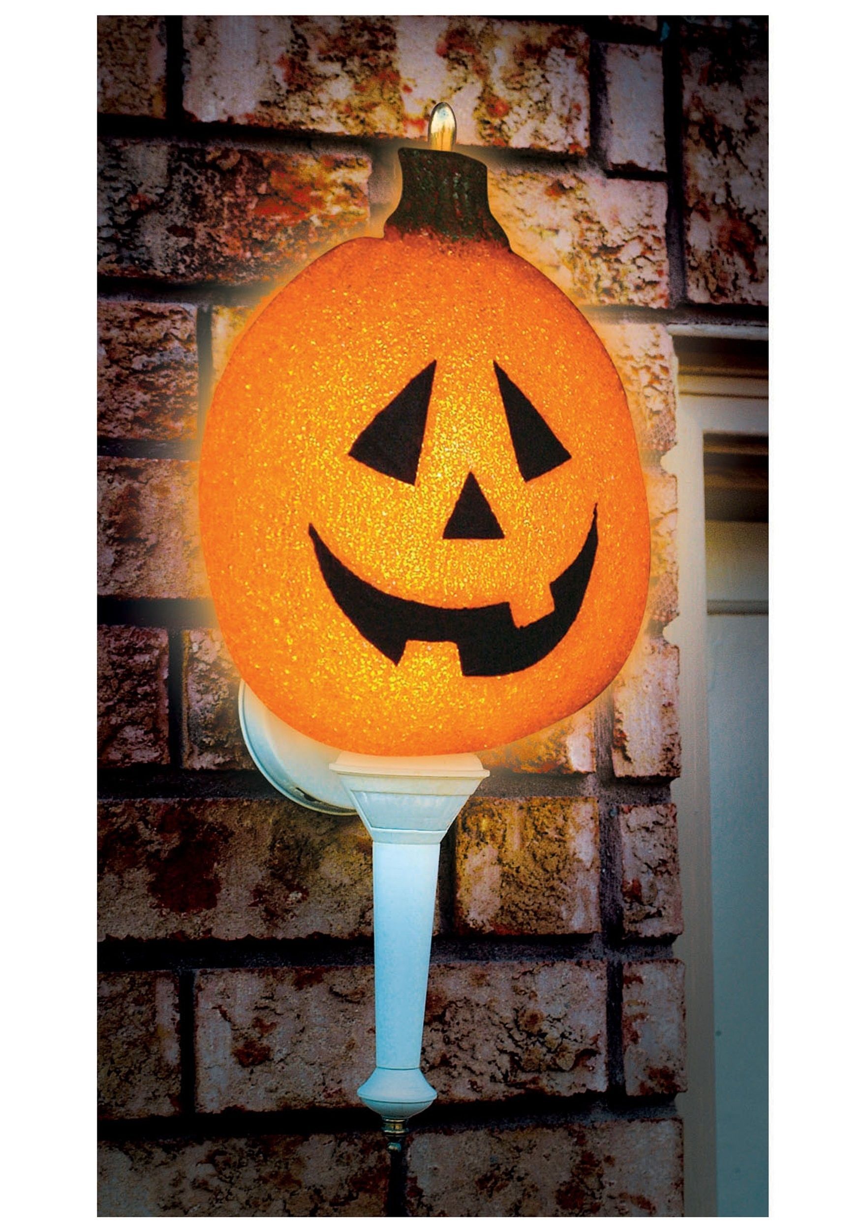 Sparkling Pumpkin Porch Light Cover – Outdoor Halloween Decorations For Outdoor Pumpkin Lanterns (View 4 of 20)