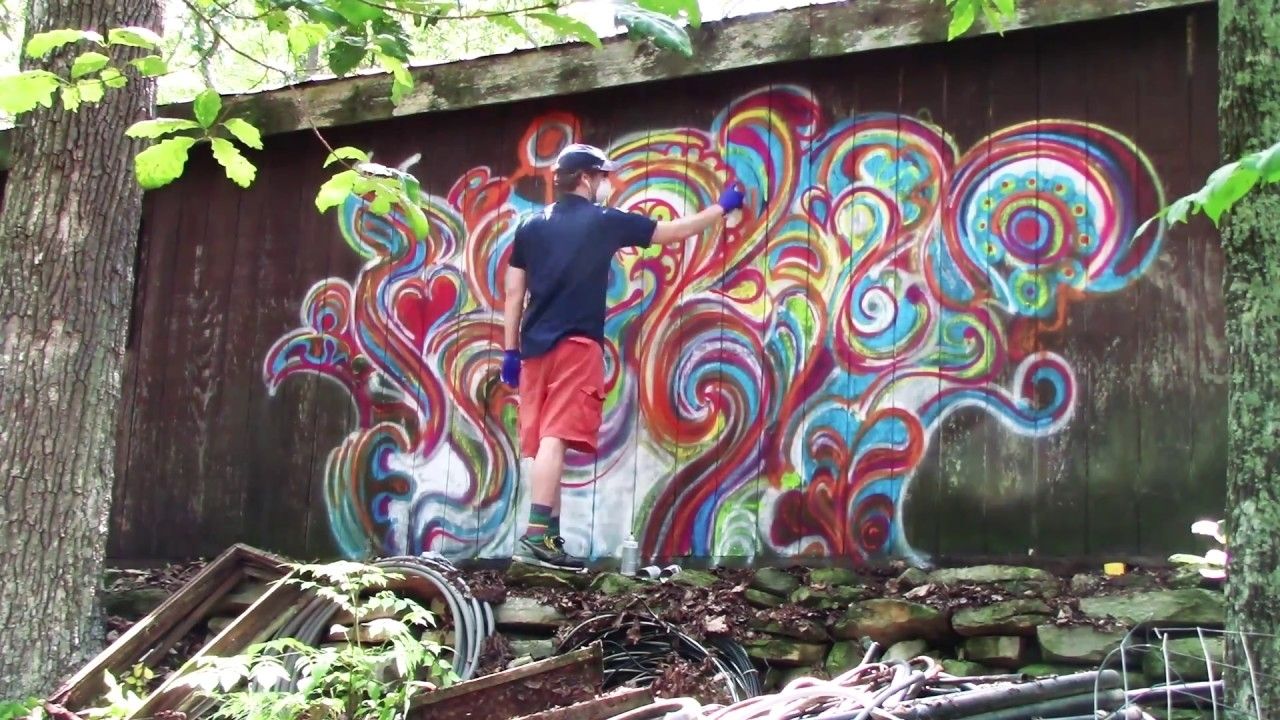 Spray Paint Swirl Art On A Wall (graffiti? Doodling With Spray Paint With Graffiti Wall Art (View 10 of 20)