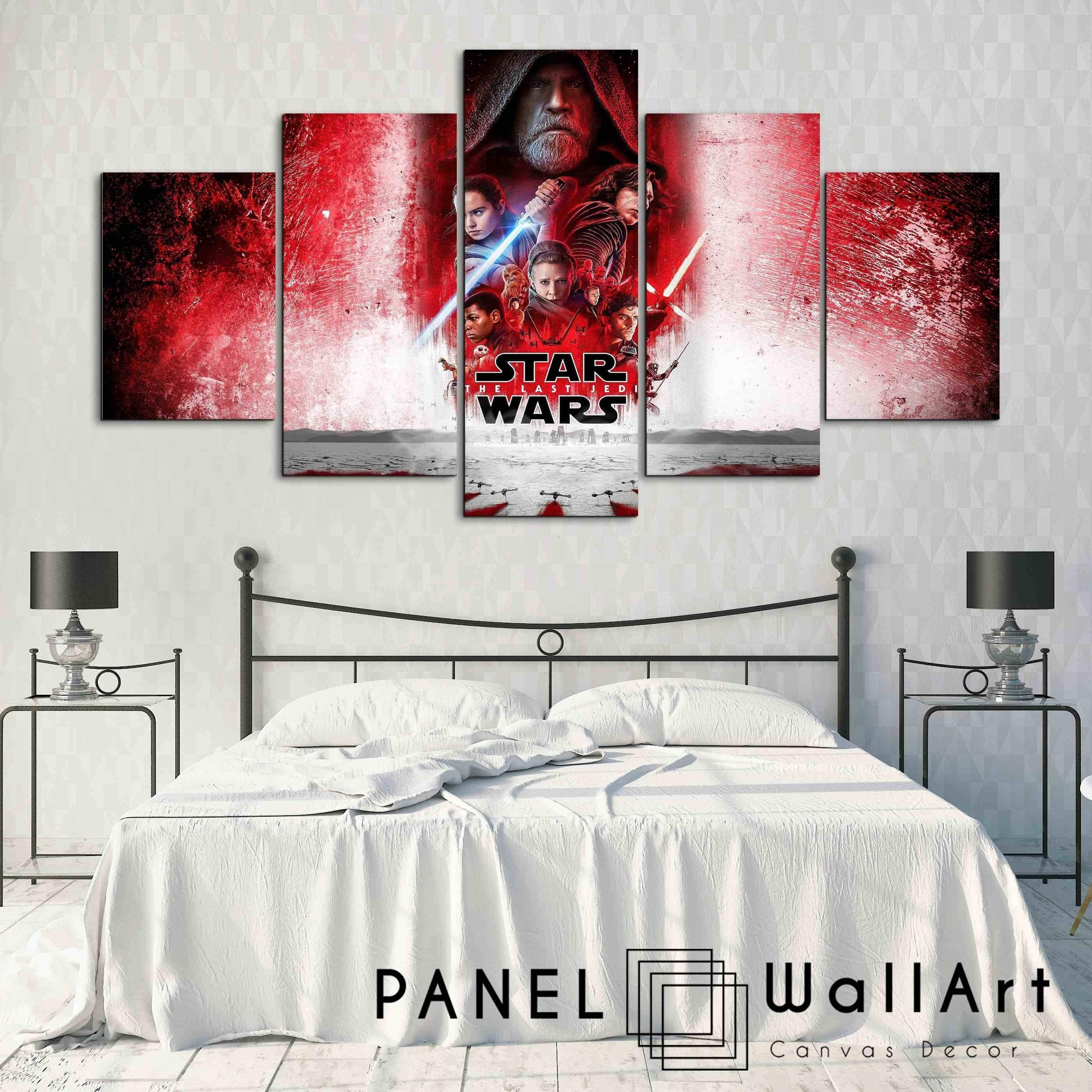 Star Wars The Last Jedi | Panel Wall Art  Panelwallart Inside Star Wars Wall Art (Photo 17 of 20)