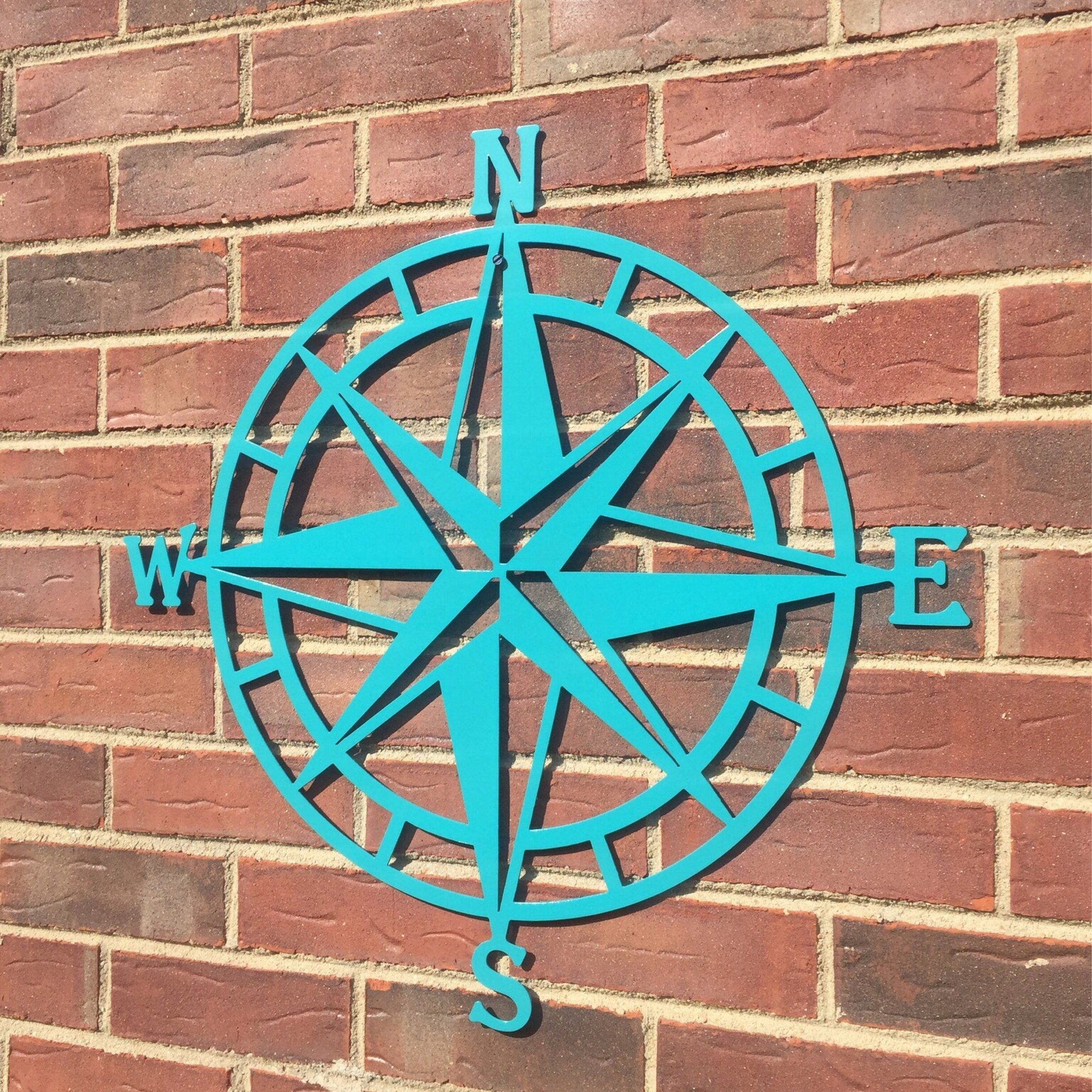 Steel Nautical Star Compass Wall Art, Nautical Decor, Metal Wall Art Pertaining To Lake House Wall Art (Photo 6 of 20)