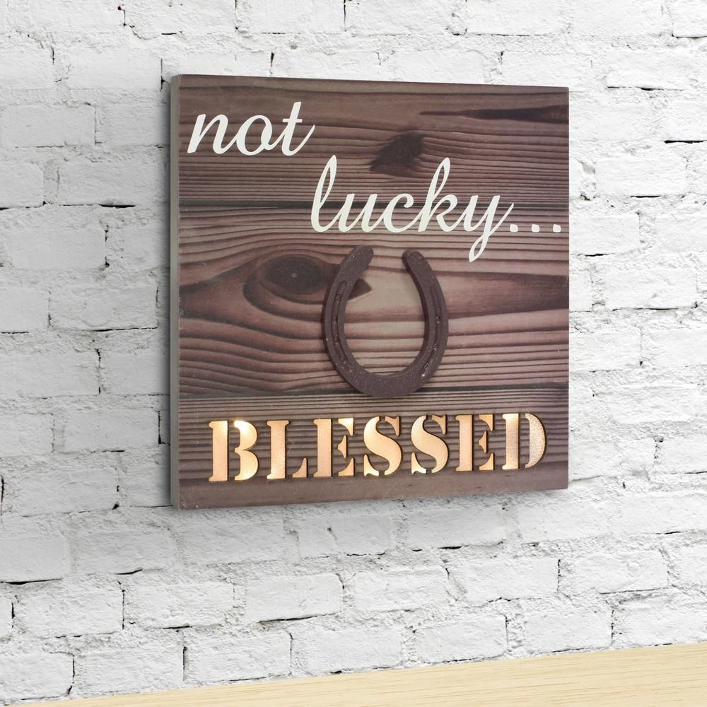 Stonebriar Collection 12 In. X 12 In. Brown Wood Led Wall Art With Pertaining To Led Wall Art (Photo 16 of 20)