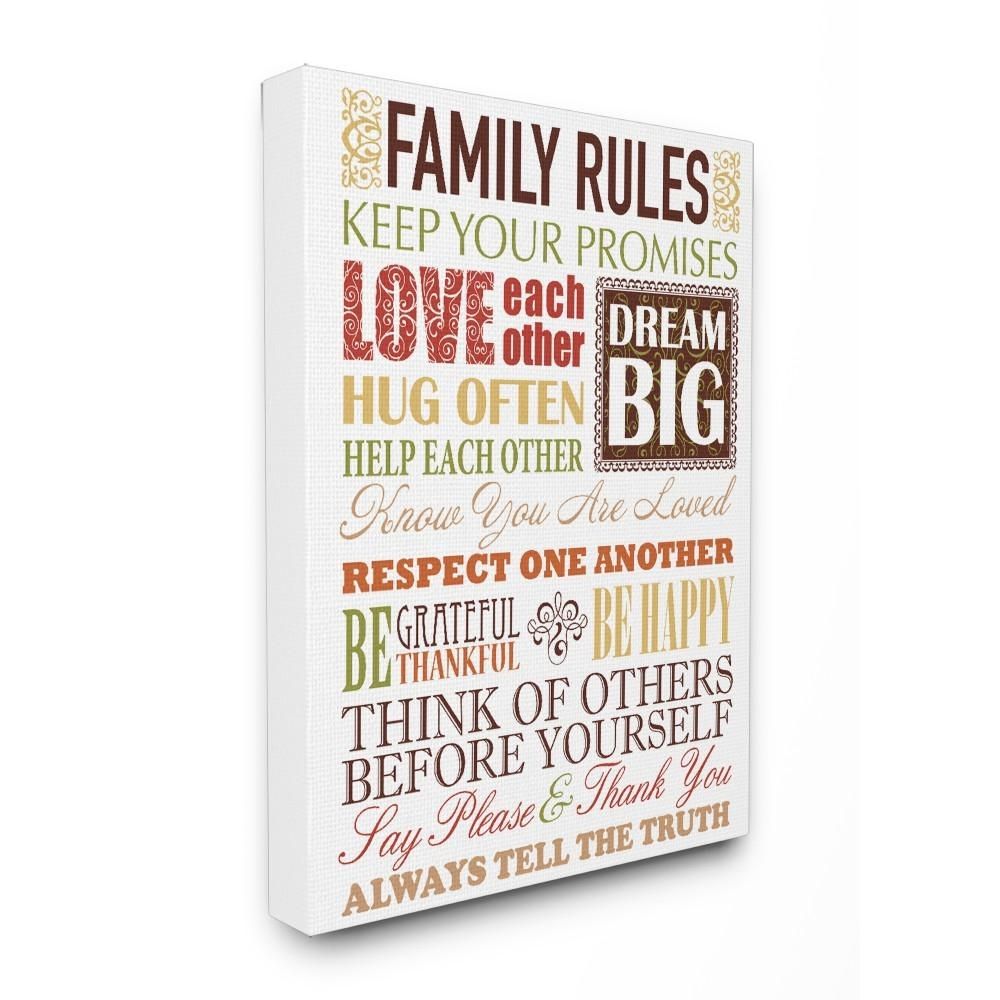 Stupell Industries 16 In. X 20 In. "family Rules Autumn Colors" With Regard To Family Rules Wall Art (Photo 17 of 20)