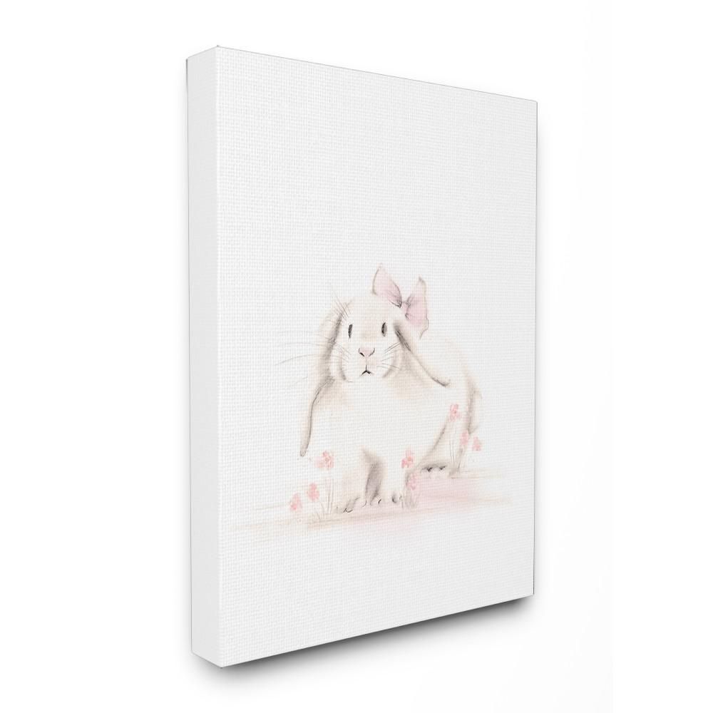 Stupell Industries 24 In. X 30 In. "baby Bunny With Pink Bow" Intended For Bunny Wall Art (Photo 18 of 20)