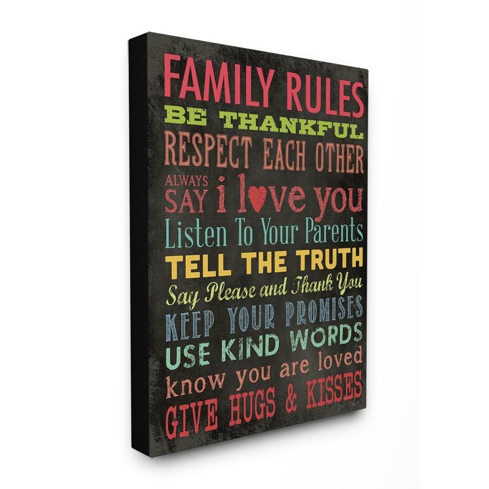 Stupell Industries 30 In. X 40 In. "family Rules Chalkboard Style Inside Family Rules Wall Art (Photo 11 of 20)