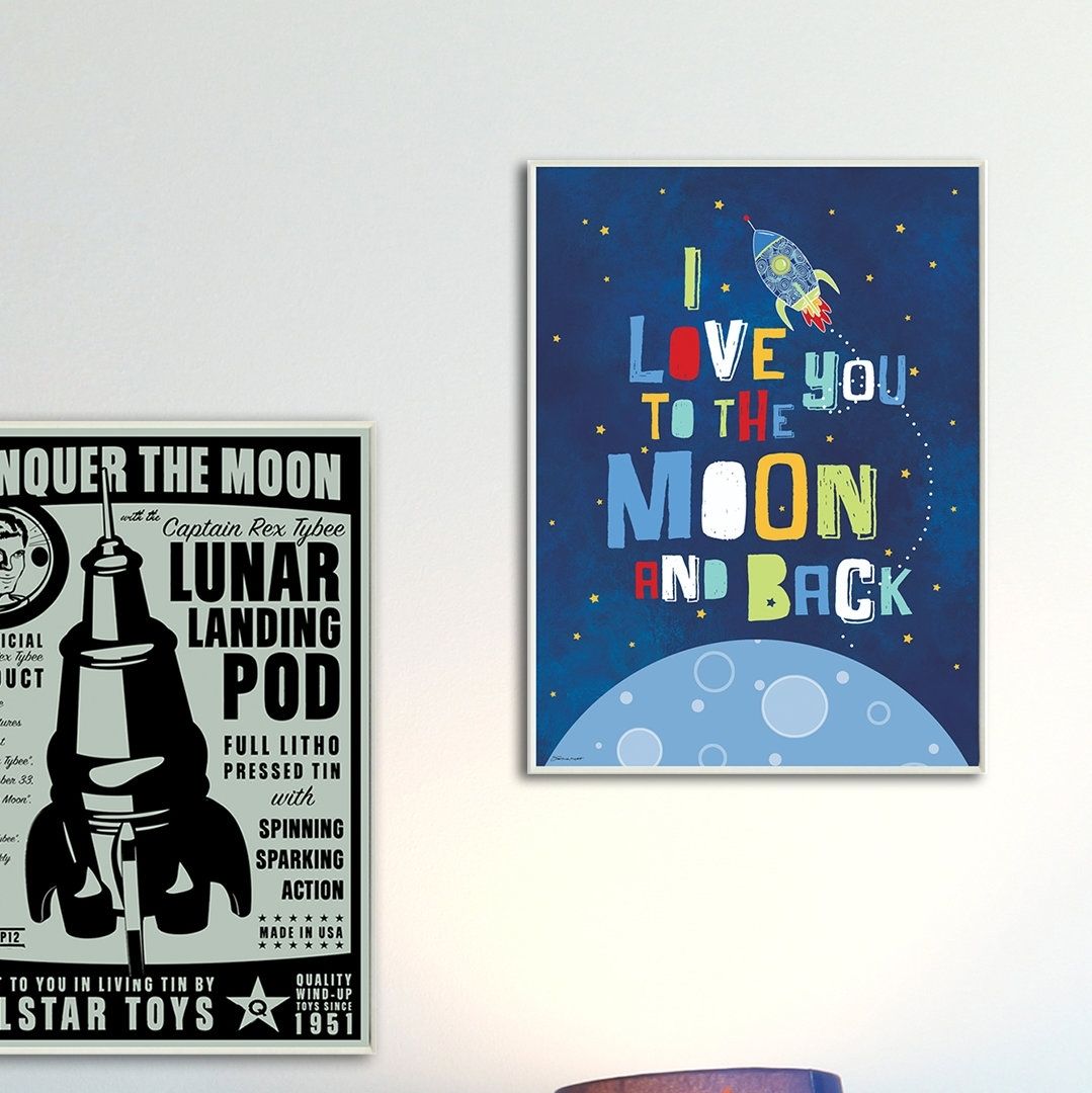 Stupell Industries I Love You Moon And Back Rocket Ship Canvas Wall Within I Love You To The Moon And Back Wall Art (View 14 of 20)
