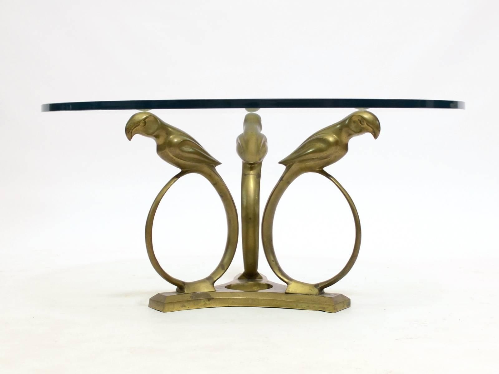 Stylized Deco Moderne Brass Parrot Coffee Table For Sale At 1stdibs In Cacti Brass Coffee Tables (View 2 of 30)