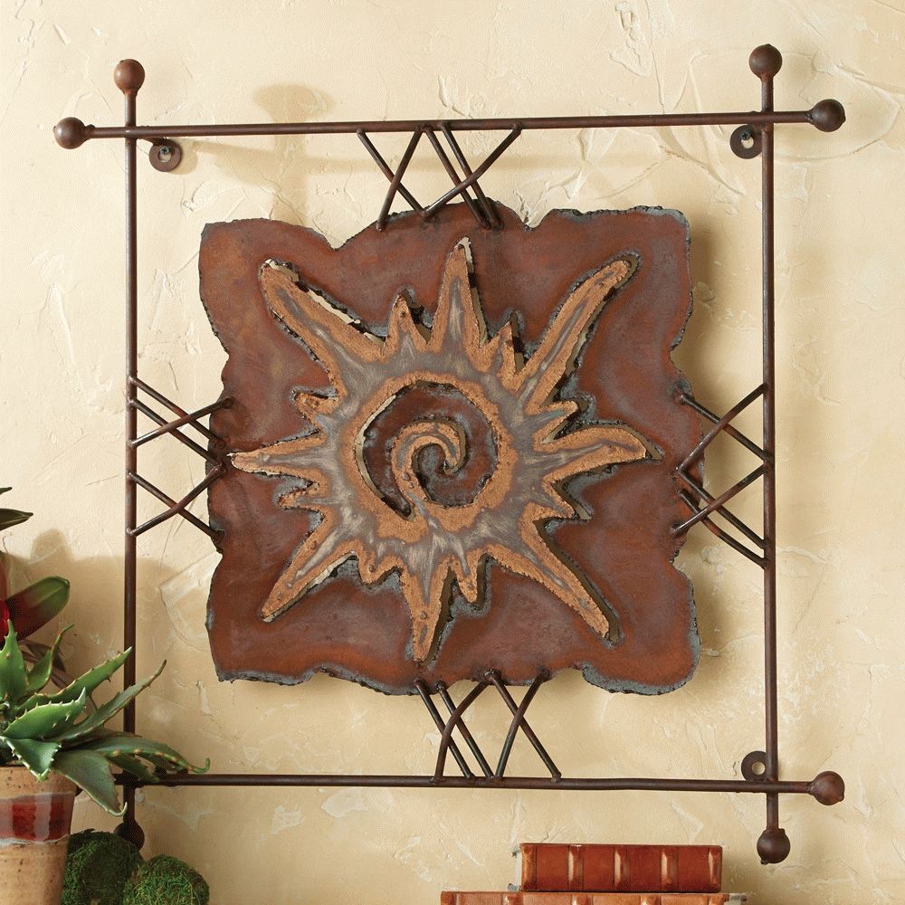 Sun "rawhide" Metal Wall Art – Small Within Metal Wall Art Decors (View 12 of 20)