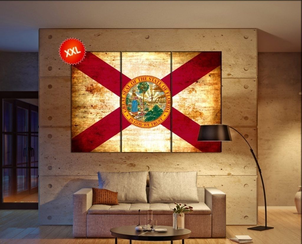 Super Design Ideas Florida Wall Art Or State Flag Canvas Inside The Inside Florida Wall Art (View 5 of 20)