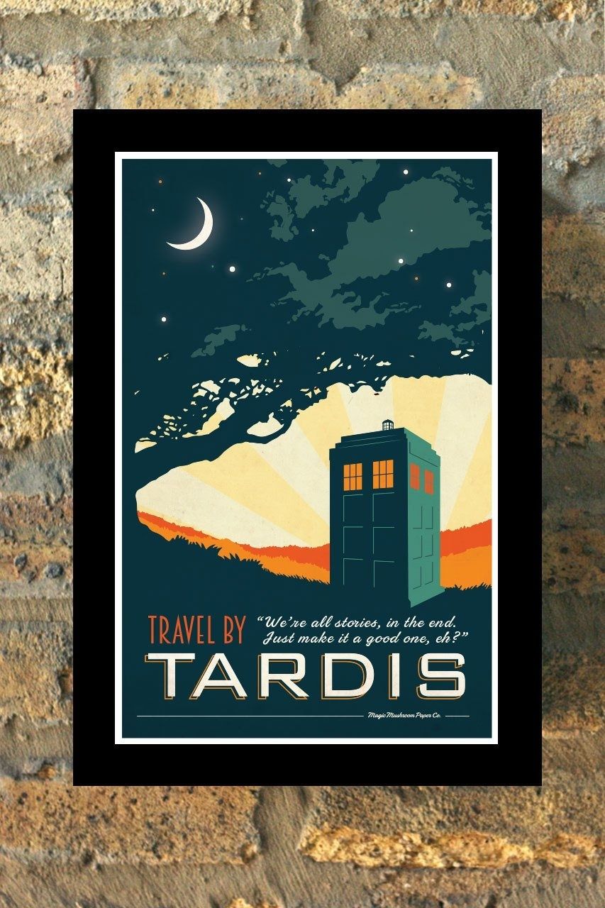 Tardis Doctor Who Travel Poster Vintage Print Geekery Wall Art | Etsy For Doctor Who Wall Art (View 7 of 20)