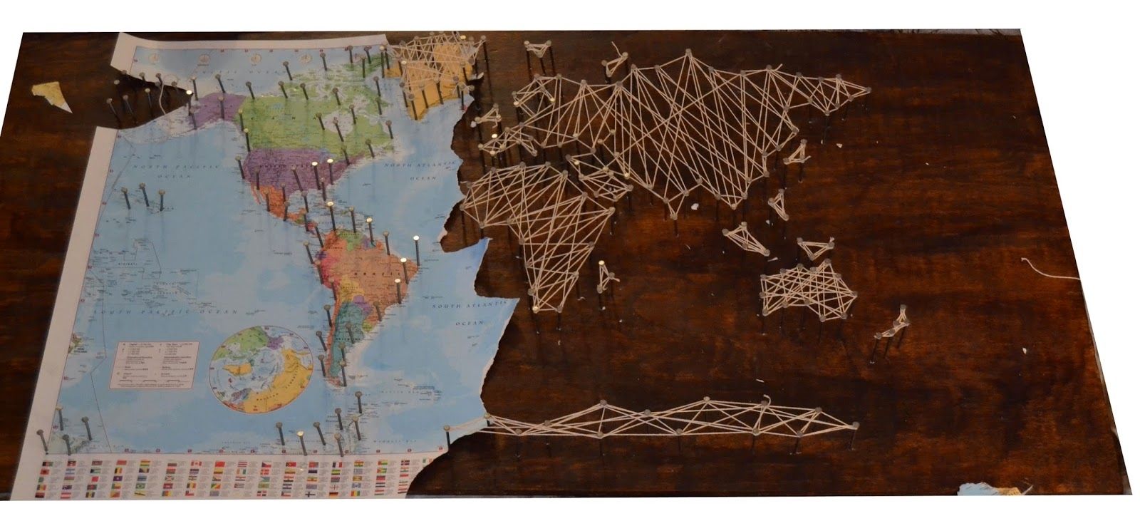 The Crafty Novice Diy String Art World Map. Map Of World (View 14 of 20)