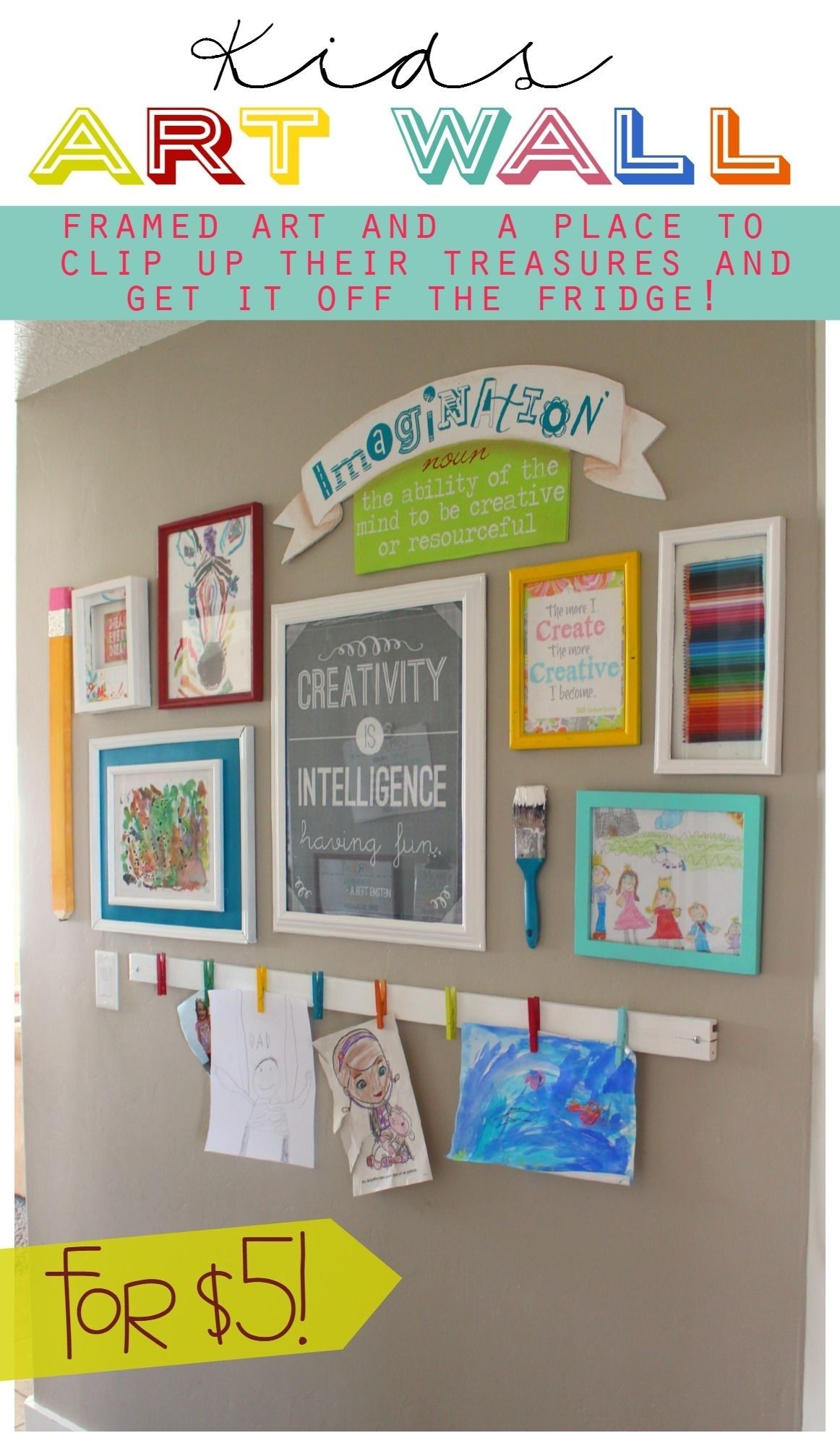 The Evolution Of An Art Wall | Crafts And Creativity | Pinterest For Kids Wall Art (View 5 of 20)