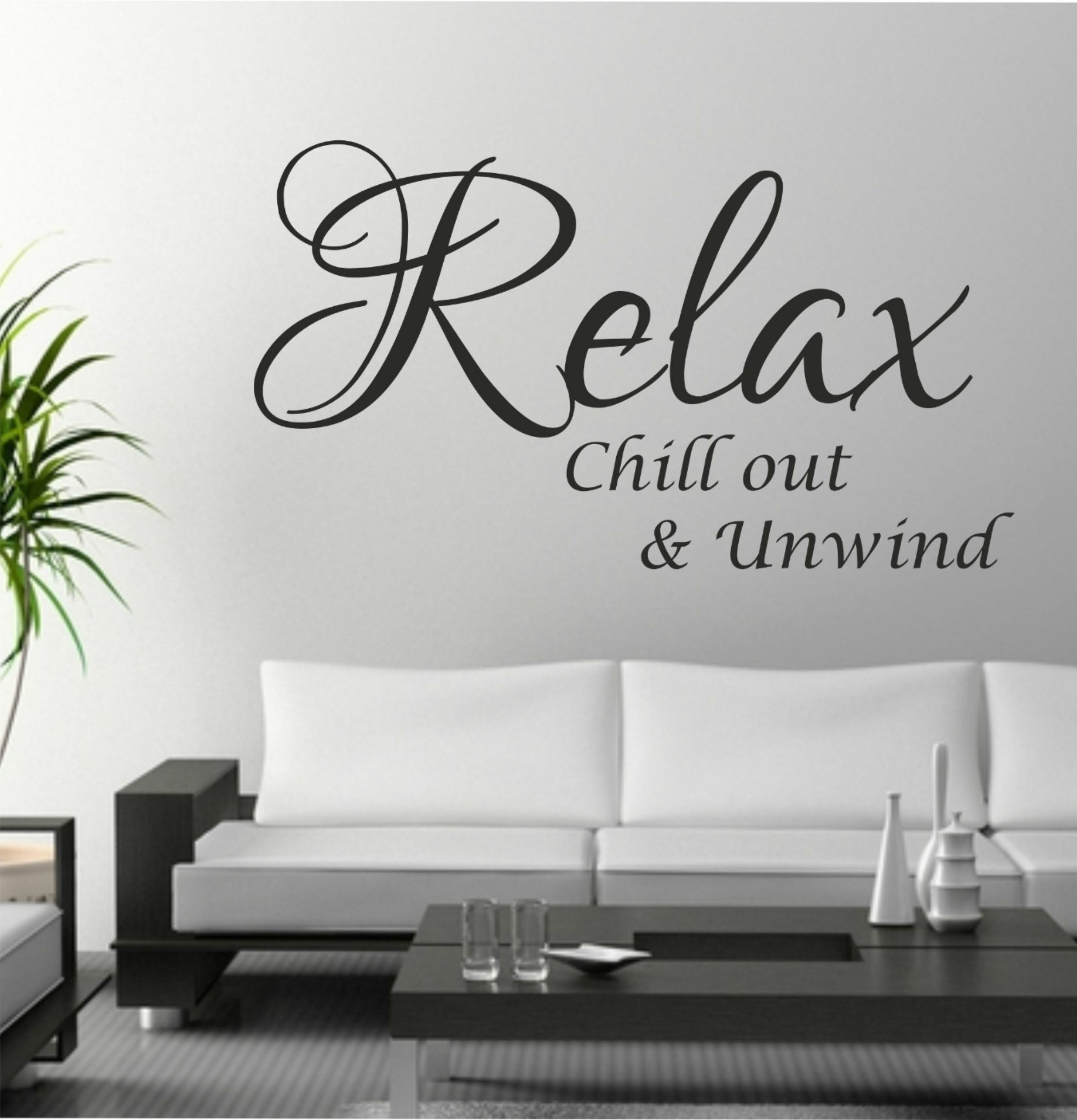 The Grafix Studio | Relax Chill Out Unwind Quote Wall Art Sticker Throughout Quote Wall Art (Photo 20 of 20)