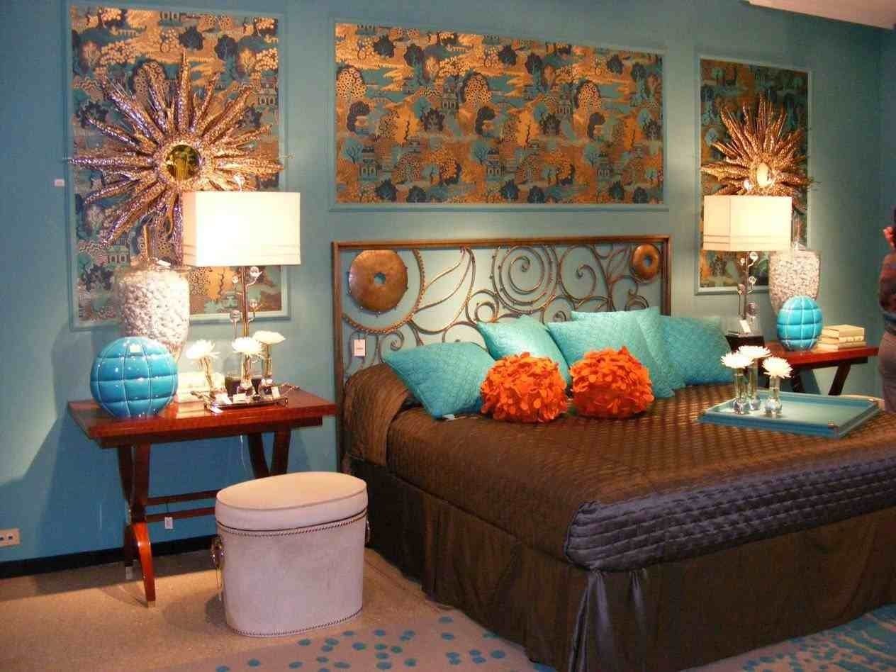 The Images Collection Of Bedroom Teal And Brown Wall Decor Pertaining To Teal And Brown Wall Art (View 18 of 20)