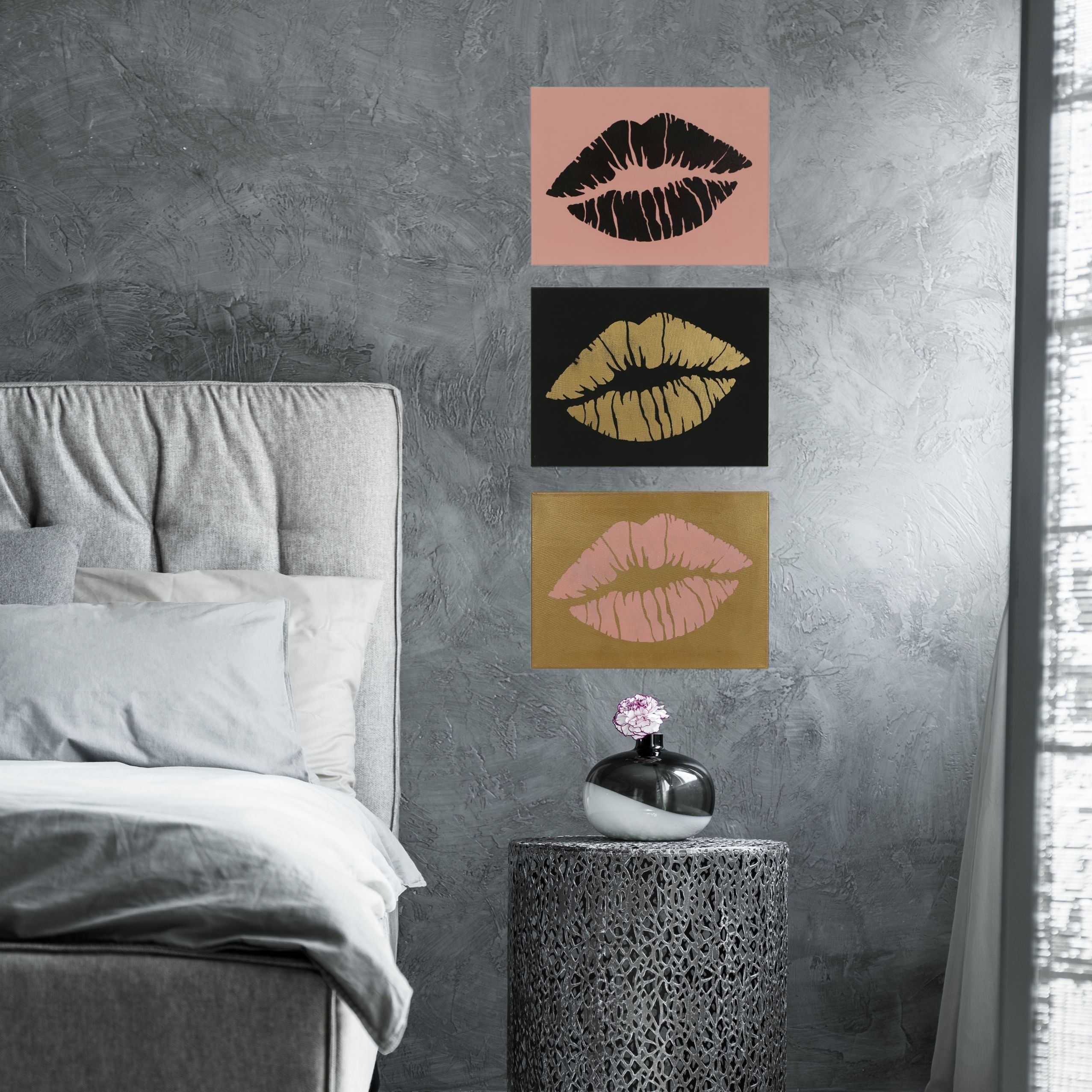 The Kiss Stencil – Lips Wall Art Stencil For Modern Walls With Stencil Wall Art (View 18 of 20)