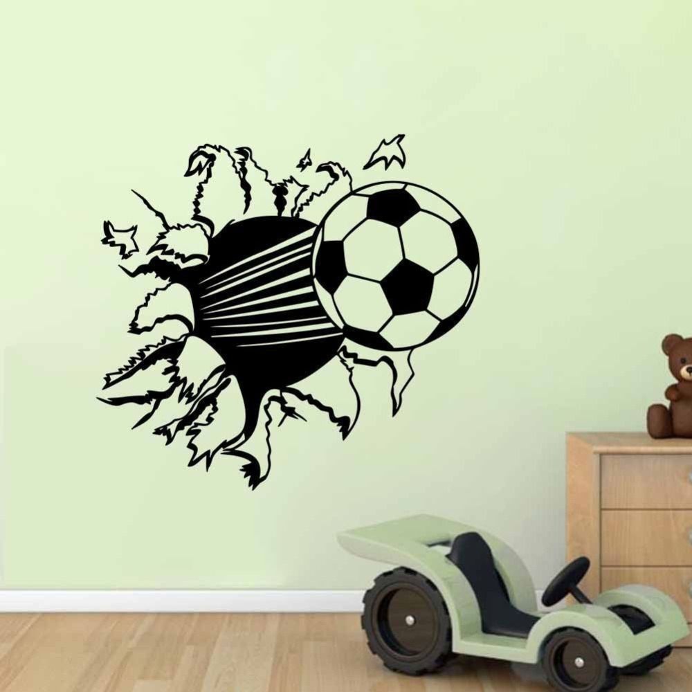 The Sport Soccer Wall Stickers For Kids Room Boys Bedroom Gym Wall Regarding Soccer Wall Art (Photo 2 of 20)