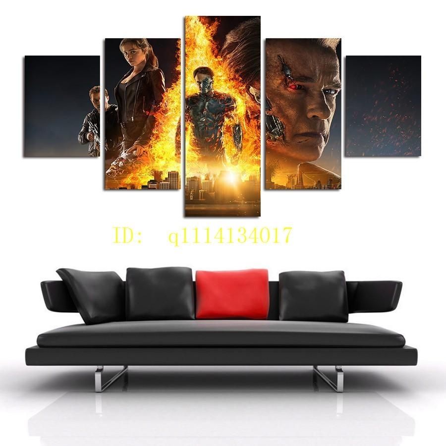 The Terminator Canvas Prints Wall Art Oil Painting Home Decor For 5 Piece Canvas Wall Art (View 12 of 20)