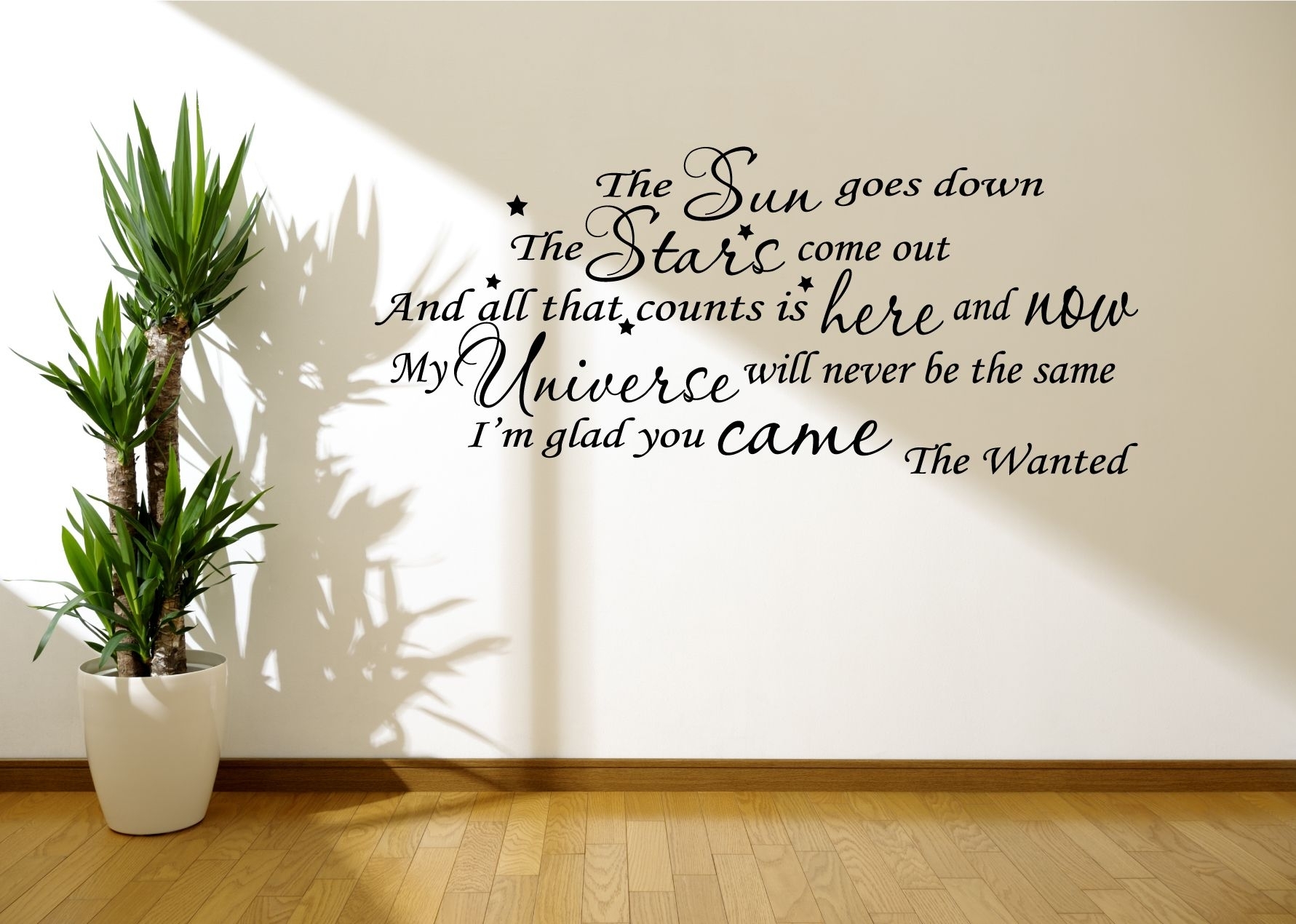 The Wanted Glad You Came Song Lyrics Wall Art Decal Sticker – Super Text Within Song Lyric Wall Art (Photo 1 of 20)