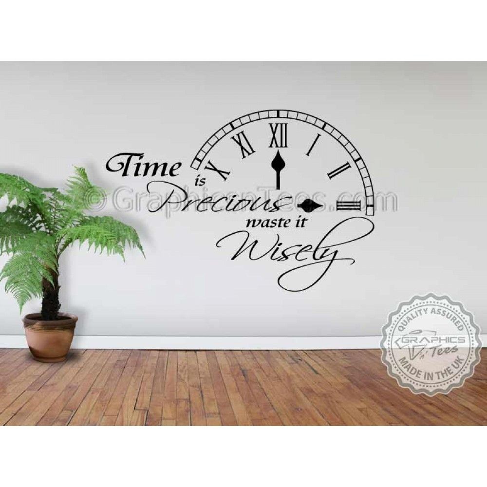 Time Is Precious Waste It Wisely Inspirational Wall Quote Family With Inspirational Wall Art (View 1 of 20)