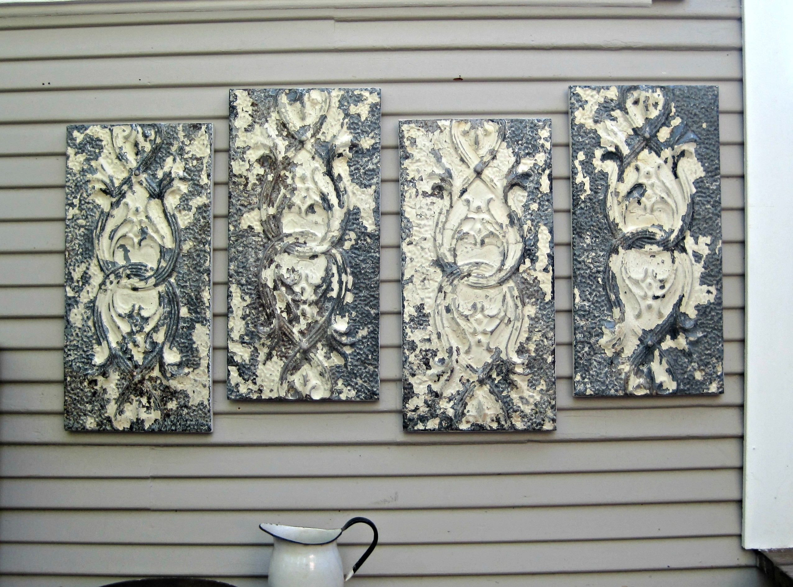 Tin Wall Tiles Best Of Wall Art Antique Ceiling Tin Tiles Distressed Throughout Tin Wall Art (View 9 of 20)