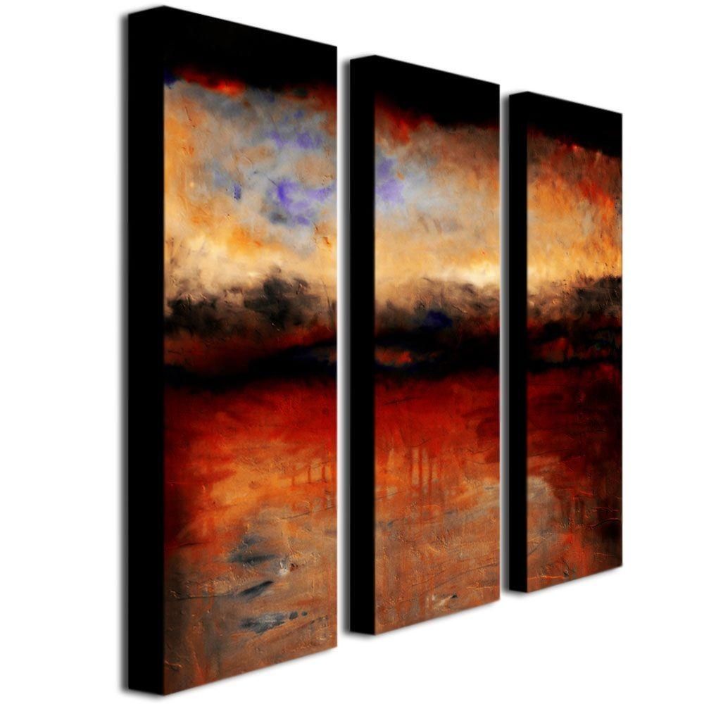 Trademark Fine Art Red Skies At Nightmichelle Calkins 3 Panel With Wall Art Sets (View 9 of 20)