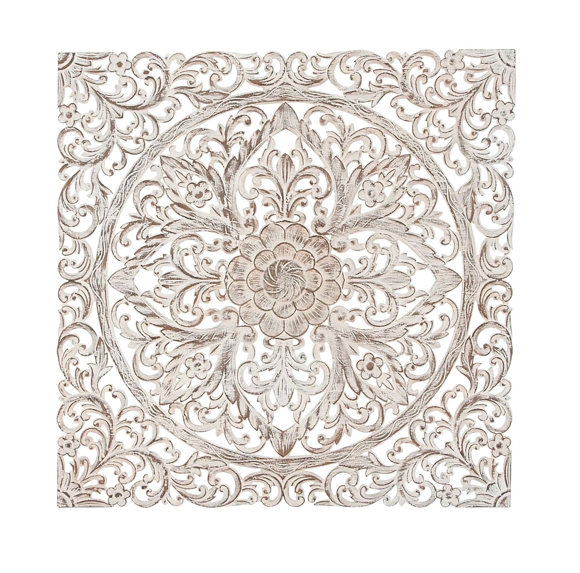 Traditional Carved Floral Medallion Wall Decor | Joss & Main Intended For Medallion Wall Art (View 6 of 20)