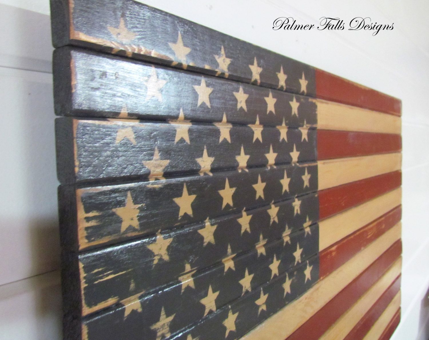 Traditional Wood American Flag / Patriotic Decor / Flag Wall Hanging For Wooden American Flag Wall Art (View 5 of 20)