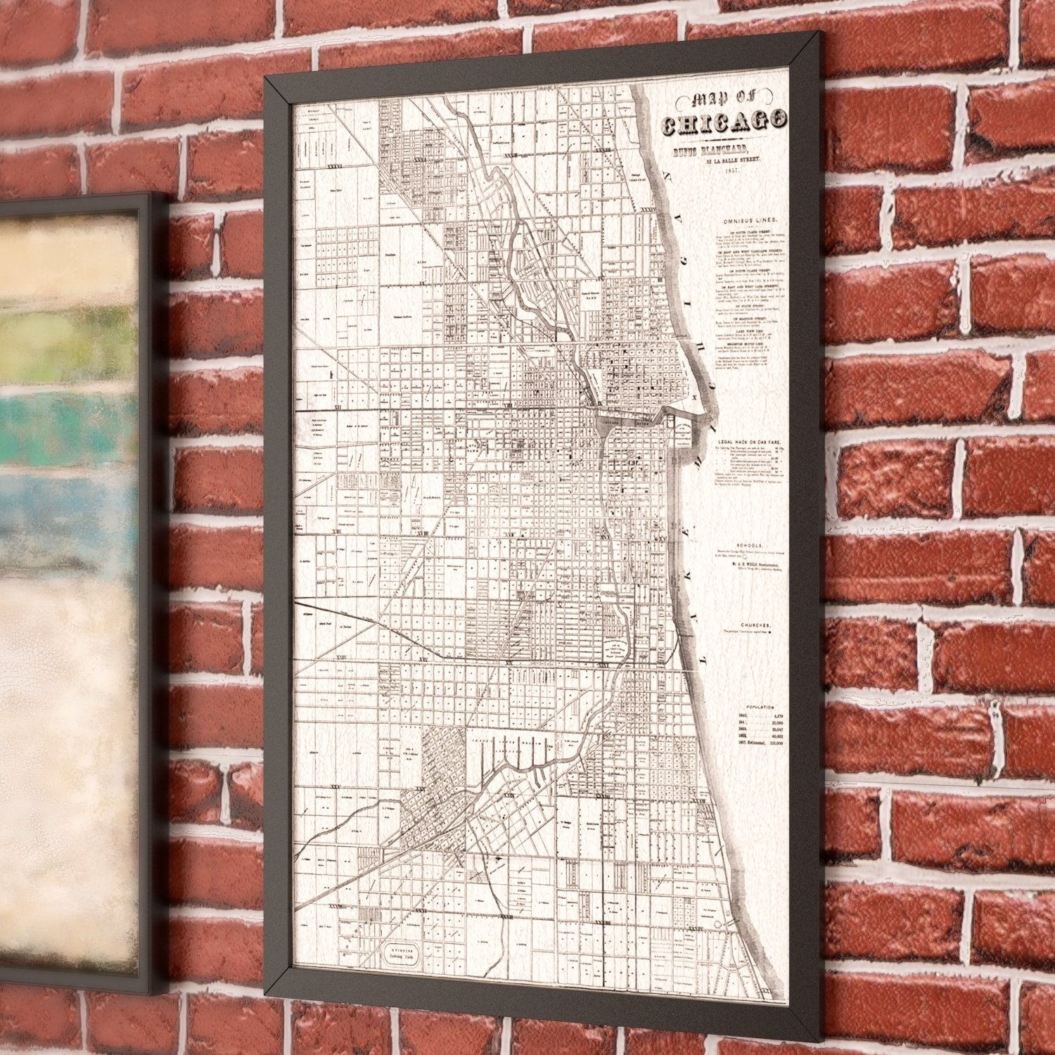 Trent Austin Design Map Of Chicago 1857 Framed Graphic Art | Wayfair Regarding Chicago Map Wall Art (Photo 19 of 20)