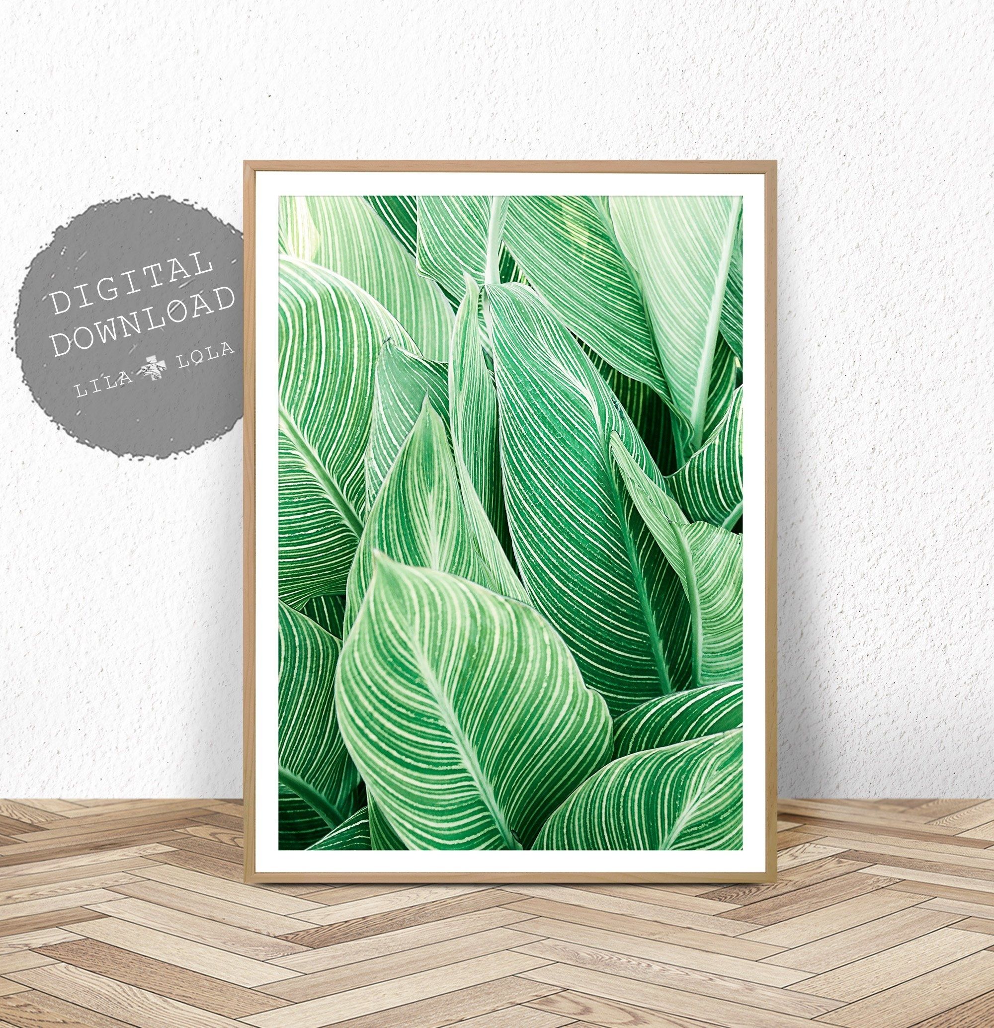 Tropical Plant Wall Art, Leaf Print, Printable Digital Download Inside Tropical Wall Art (View 7 of 20)