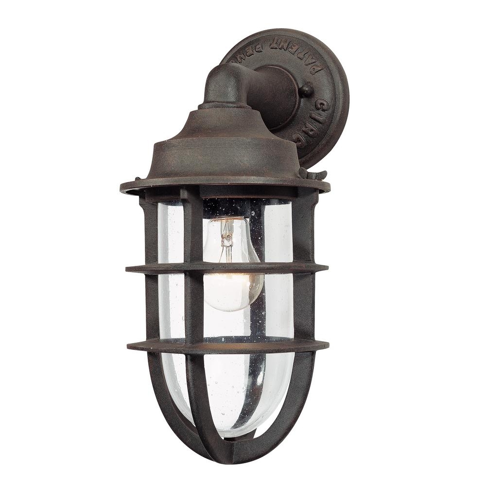 Troy Lighting Wilmington Nautical Rust Outdoor Wall Mount Lantern Pertaining To Outdoor Nautical Lanterns (Photo 1 of 20)