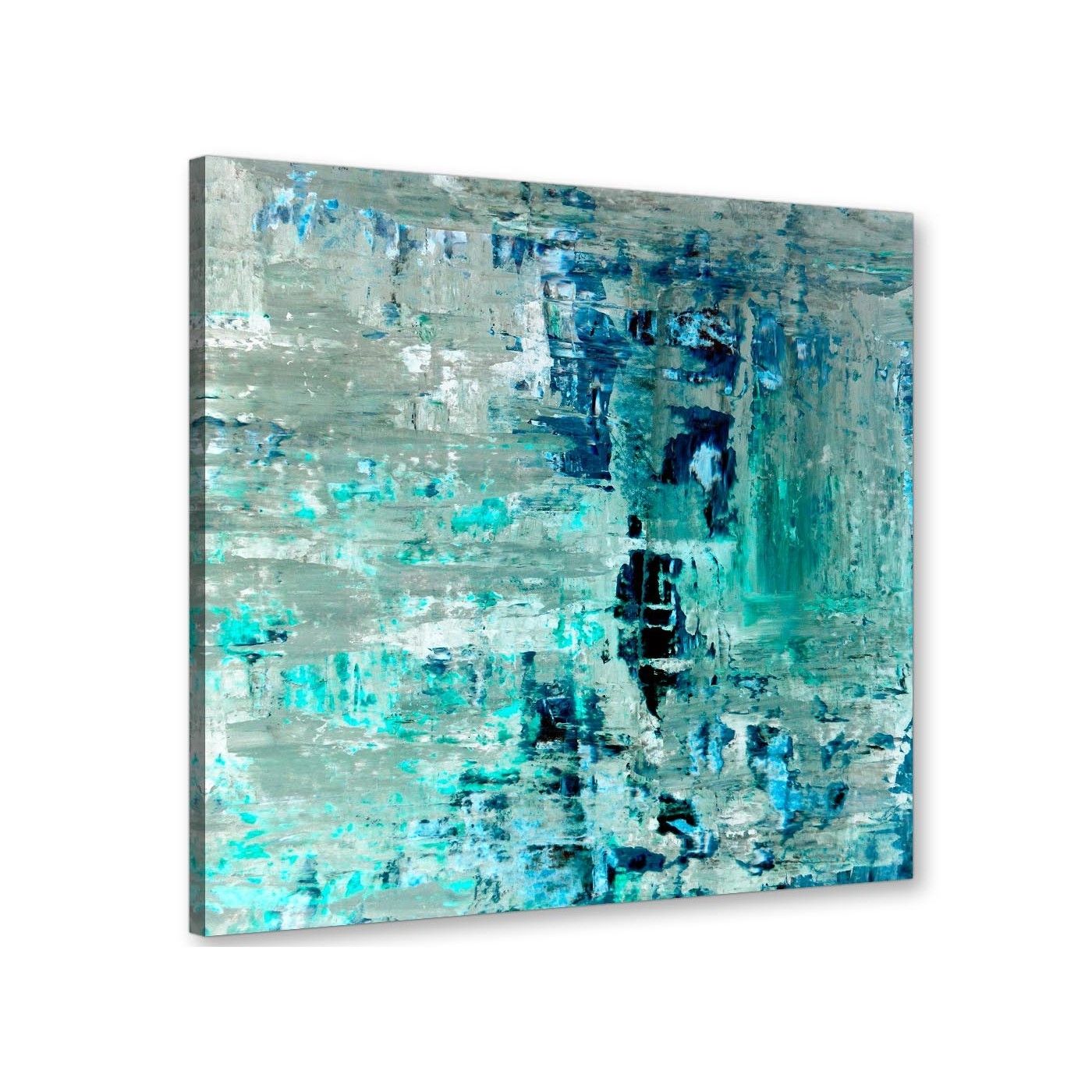 Turquoise Teal Abstract Painting Wall Art Print Canvas – Modern 79cm Intended For Turquoise Wall Art (Photo 5 of 20)