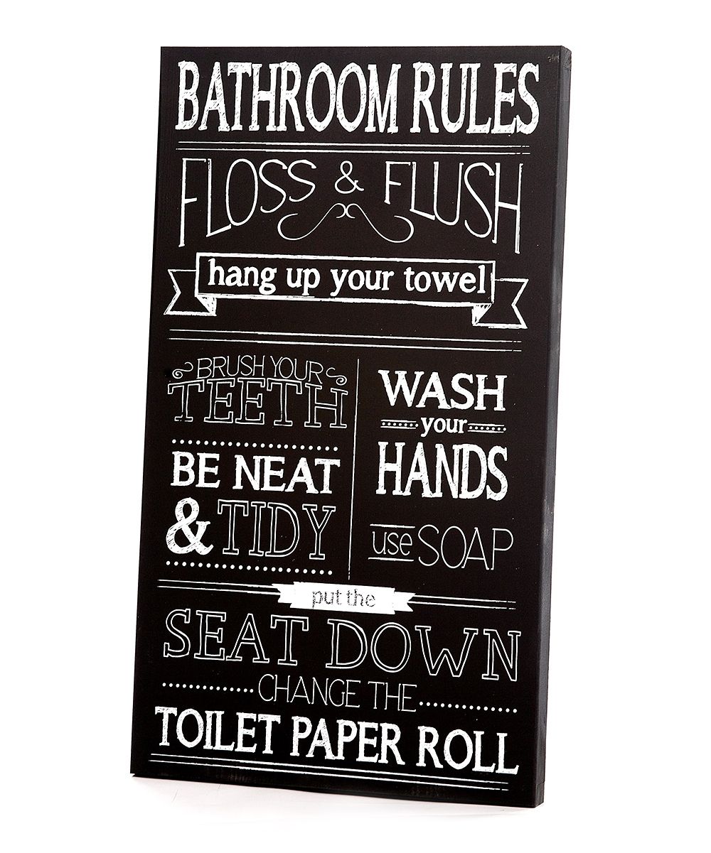 Twelve Timbers Black & White Bathroom Rules Wall Art | Zulily Within Bathroom Rules Wall Art (View 7 of 20)