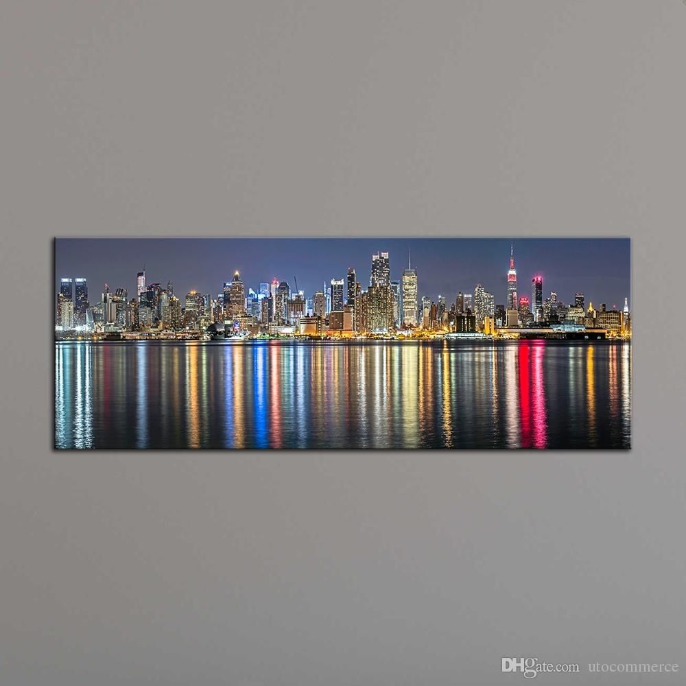 Unframe New York City Canvas Painting Panoramic Home Decor Canvas Regarding New York Wall Art (View 17 of 20)