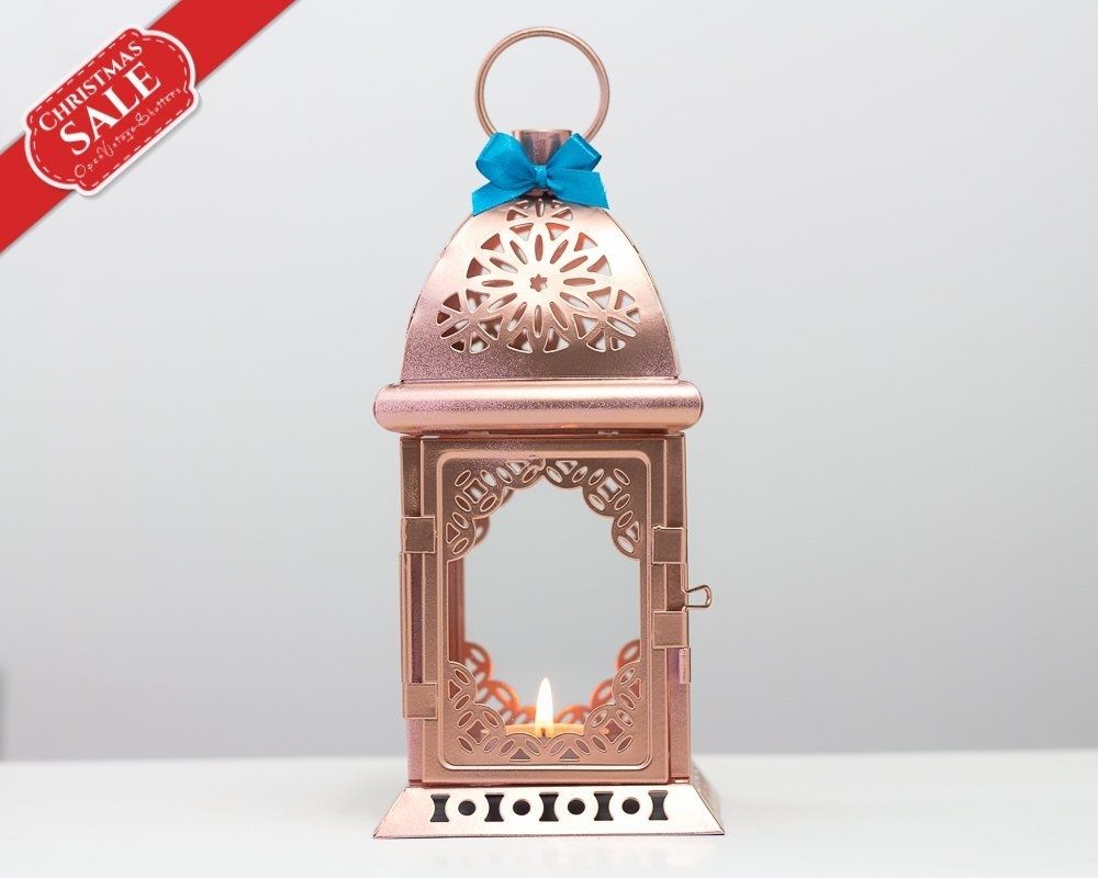 Unique Rose Gold Lanterns Moroccan Lantern Metal Candle | Etsy Regarding Etsy Outdoor Lanterns (Photo 9 of 20)