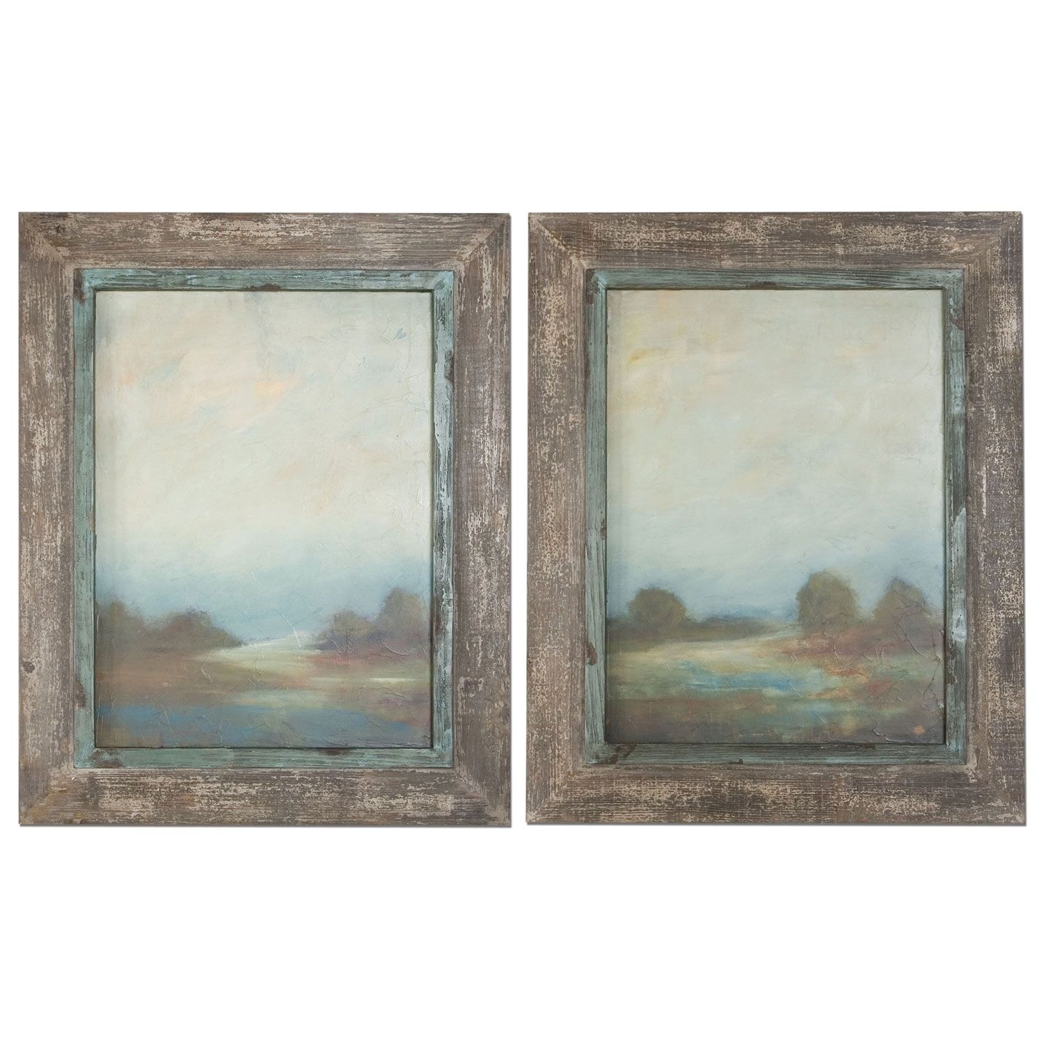Uttermost Morning Vistas Off White And Taupe Framed Art, Set Of 2 With Regard To Wall Art Sets (Photo 20 of 20)